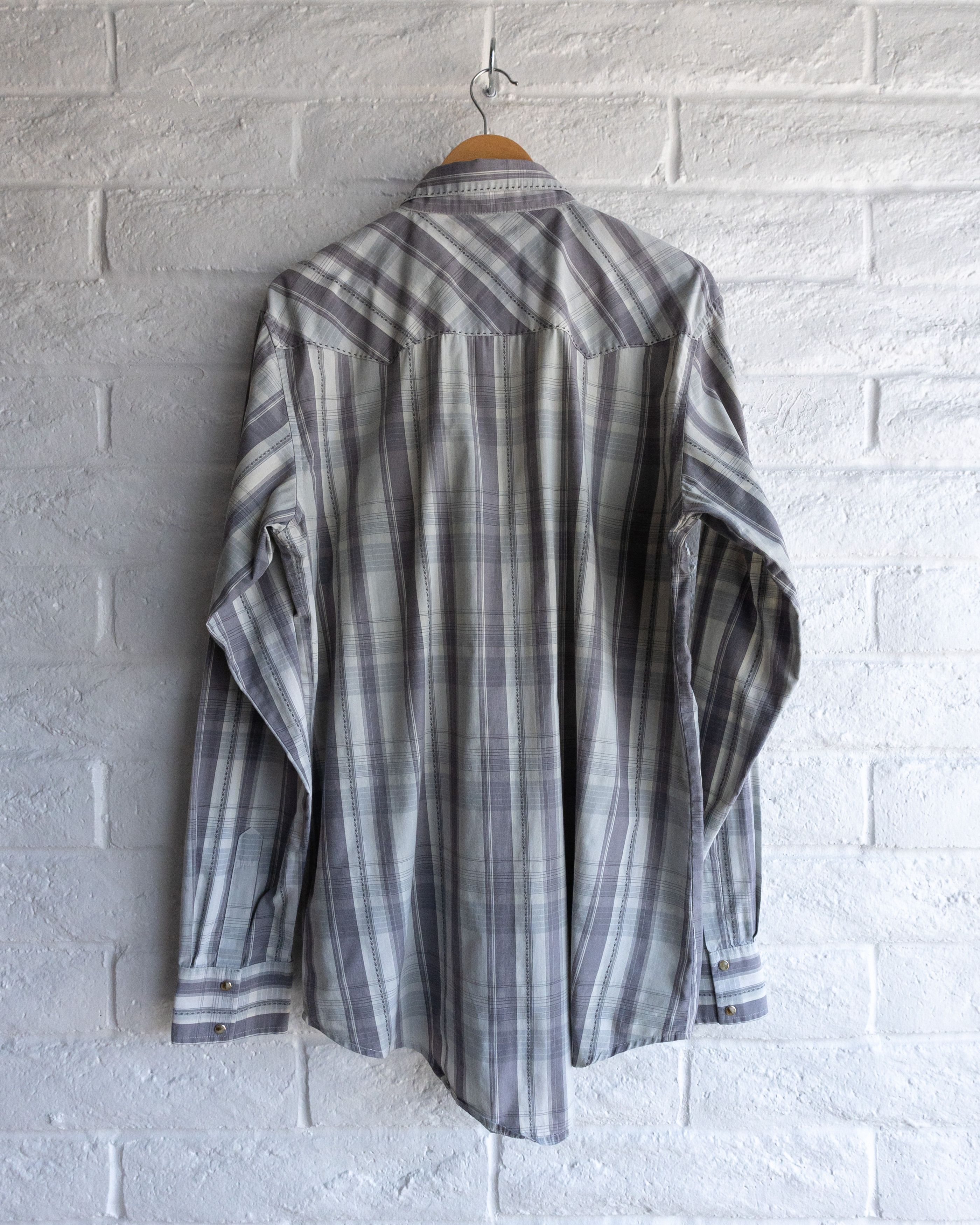 Wrangler Vintage 90s Wrangler Western Shirt Tonal Gray Plaid Men's XL Size US XL / EU 56 / 4 - 2 Thumbnail