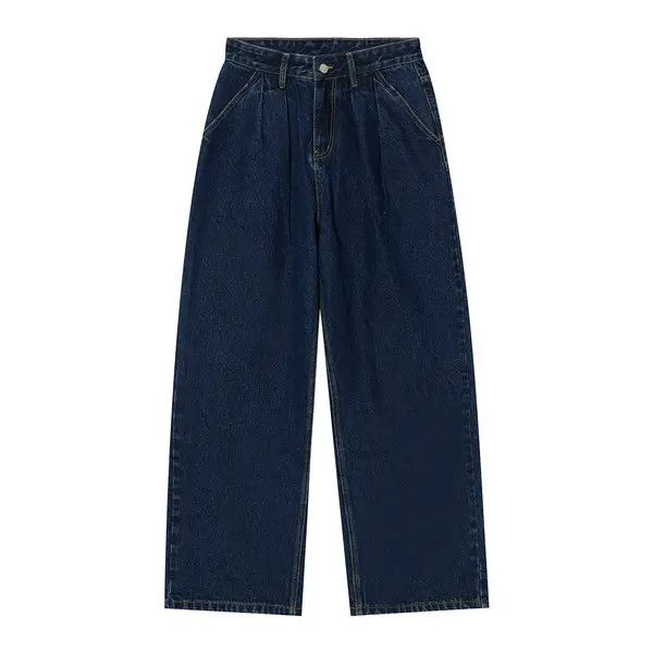 Japanese Brand VIBE Dark blue loose wide leg straight jeans Size US 32 / EU 48 - 5 Thumbnail