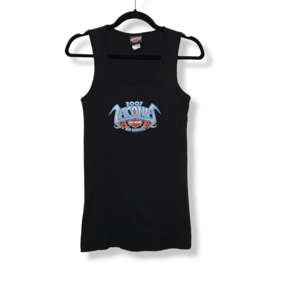 Harley Davidson Harley Davidson Womens Ribbed Tank Top Double Sided Black Size L / US 10 / IT 46 - 1 Thumbnail