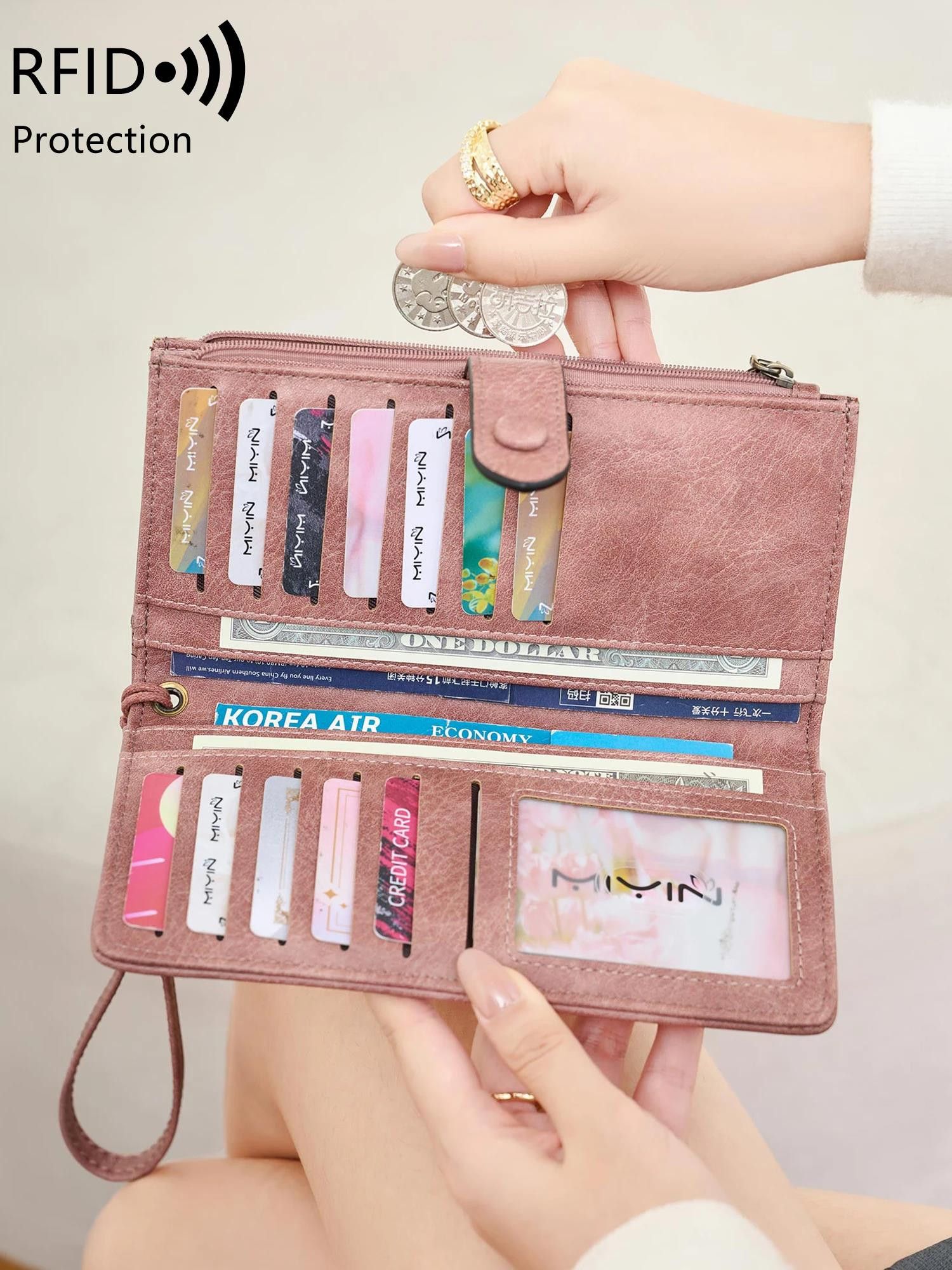 Other Cow Print RFID PU Leather Long Wallet for Women Size ONE SIZE - 4 Thumbnail