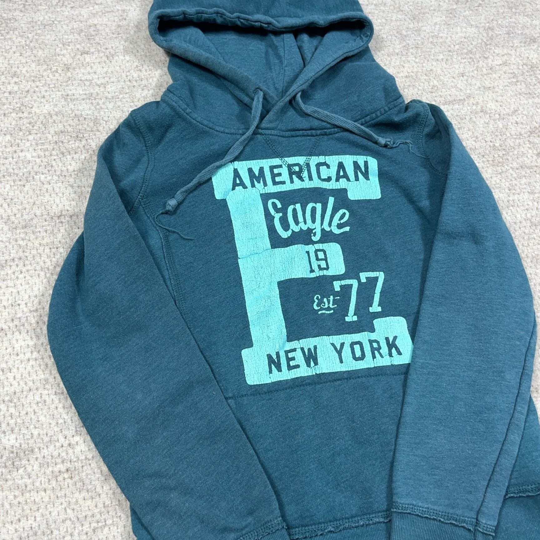 American Eagle Outfitters VINTAGE American Eagle Hoodie Women M Green Y2K AEO 2000s Spell Out Logo Pullover Hooded All Seasons Lined Pockets Modern Preppy Modern, 90s, 2000s? Size M / US 6-8 / IT 42-44 - 5 Thumbnail