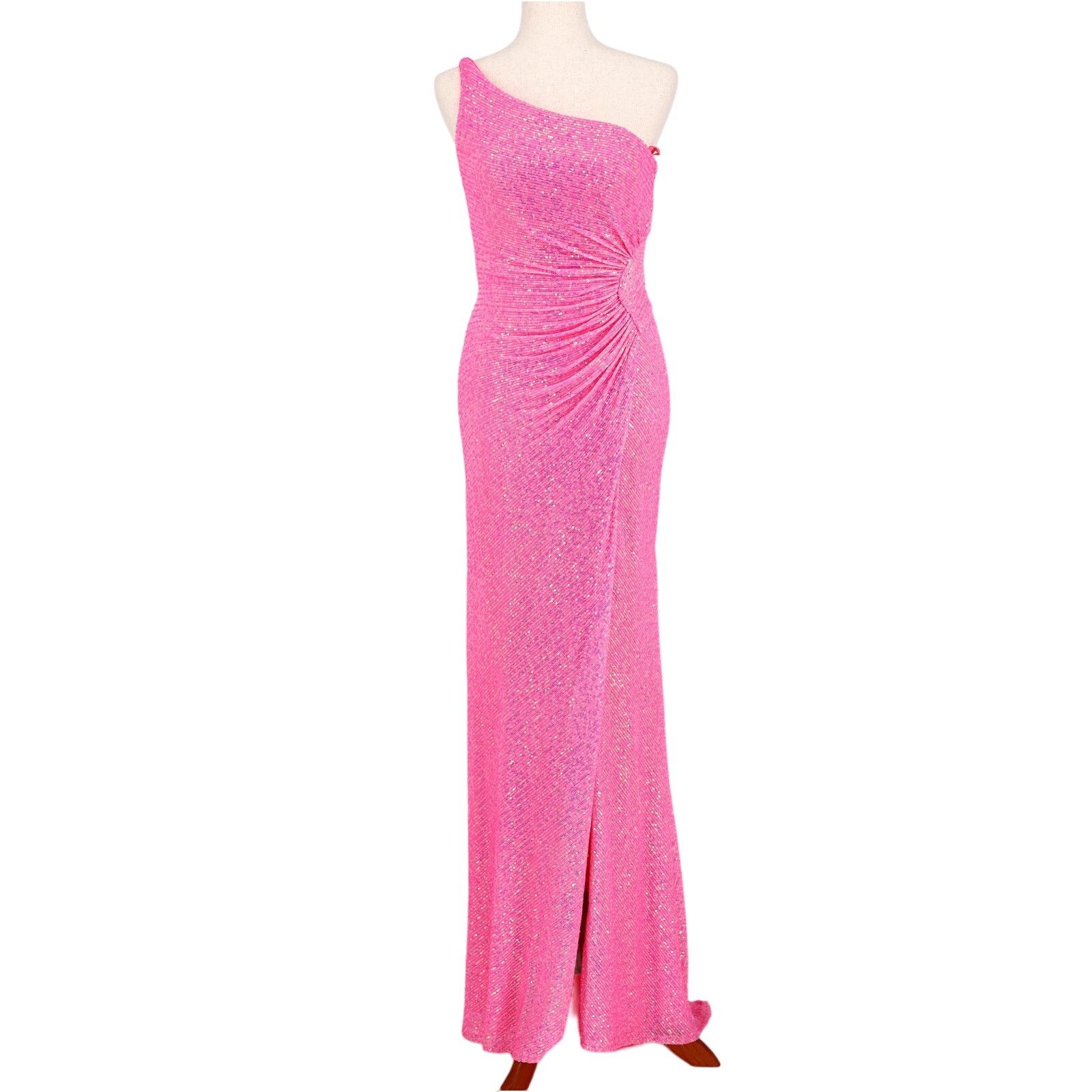 The Unbranded Brand La Femme Women Pink Sequin Open Back Long Prom Dress Size 8 Size M / US 6-8 / IT 42-44 - 2 Thumbnail