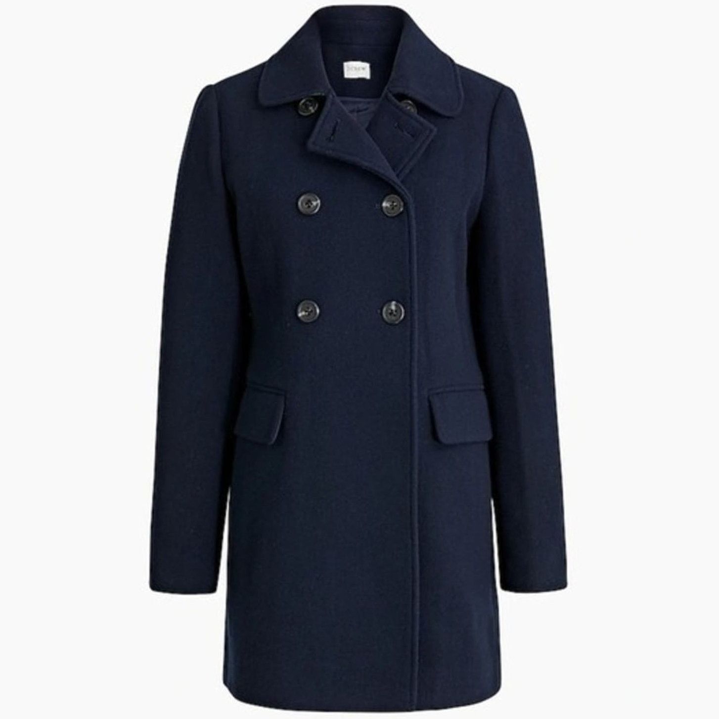 J.Crew J.CREW Petite Navy Wool-Blend Topcoat w/ Tags, 6P Size M / US 6-8 / IT 42-44 - 1 Thumbnail
