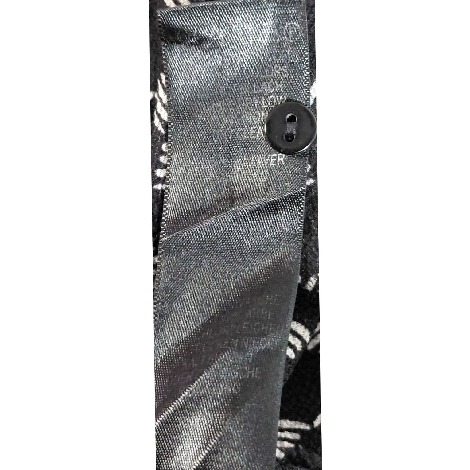 Adrianna Papell ADRIANNA PAPELL Blouse Long Sleeve Collared Button Geometric Print Black White M Womens Size M / US 6-8 / IT 42-44 - 7 Thumbnail