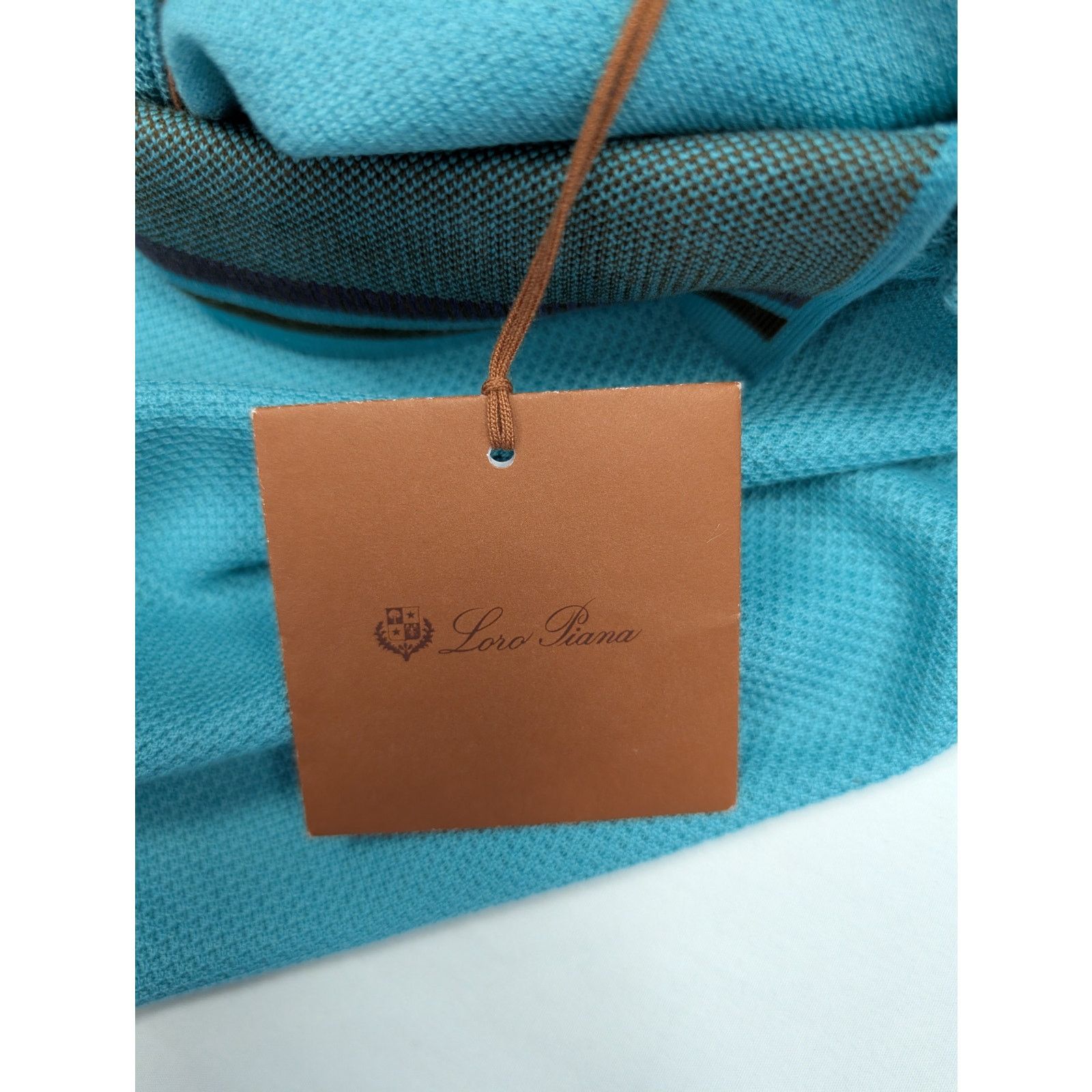 Loro Piana o1rshd1 Polo MM Cambria Pique in Sky Blue Size US XXL / EU 58 / 5 - 13 Thumbnail