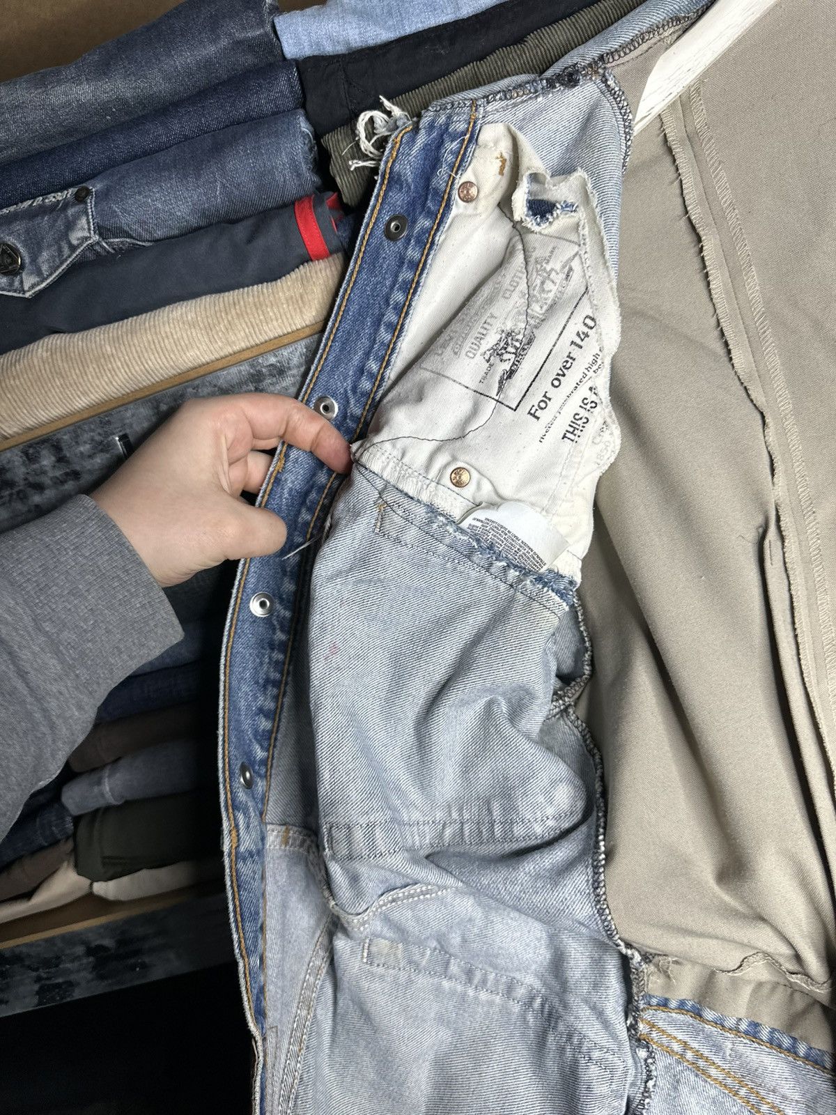 Levi's 1:1 Custom Levi's Denim Military Pants Patchwork Jacket Size US L / EU 52-54 / 3 - 12 Thumbnail