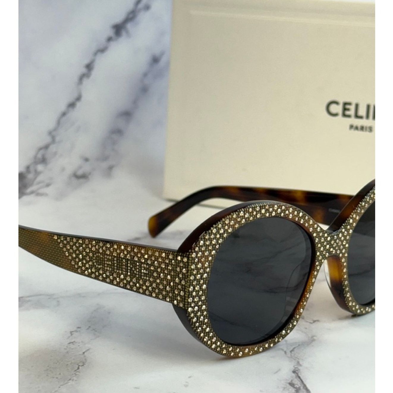 Celine NEW Celine CL4240IS Brown Crystal Sunglasses $1050 Size ONE SIZE - 1 Thumbnail