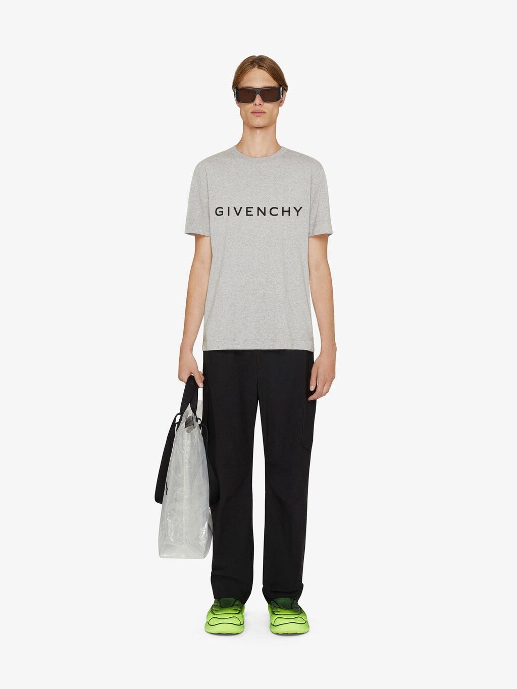 Givenchy o1srvl11e0625 Archetype Slim Fit T-Shirt in Light Grey Size US XL / EU 56 / 4 - 2 Thumbnail