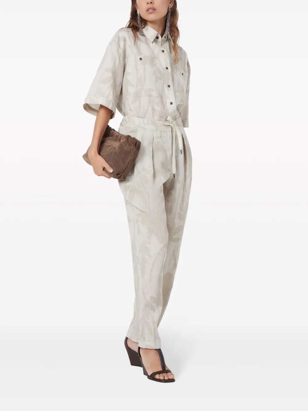 Brunello Cucinelli o1la1rc1a0425 Blouse in Beige Size XL / US 12-14 / IT 48-50 - 5 Thumbnail