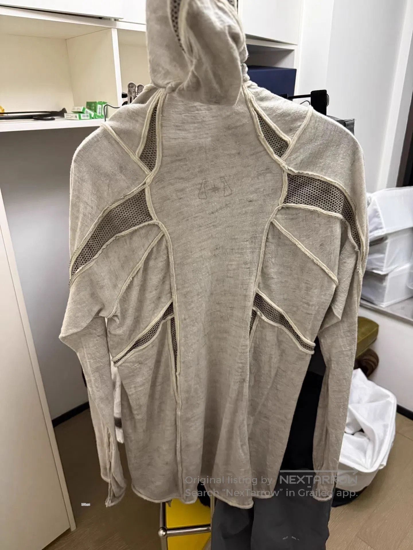 Hamcus Beige Long Sleeve Mesh Detail Top . Size US XL / EU 56 / 4 - 2 Thumbnail
