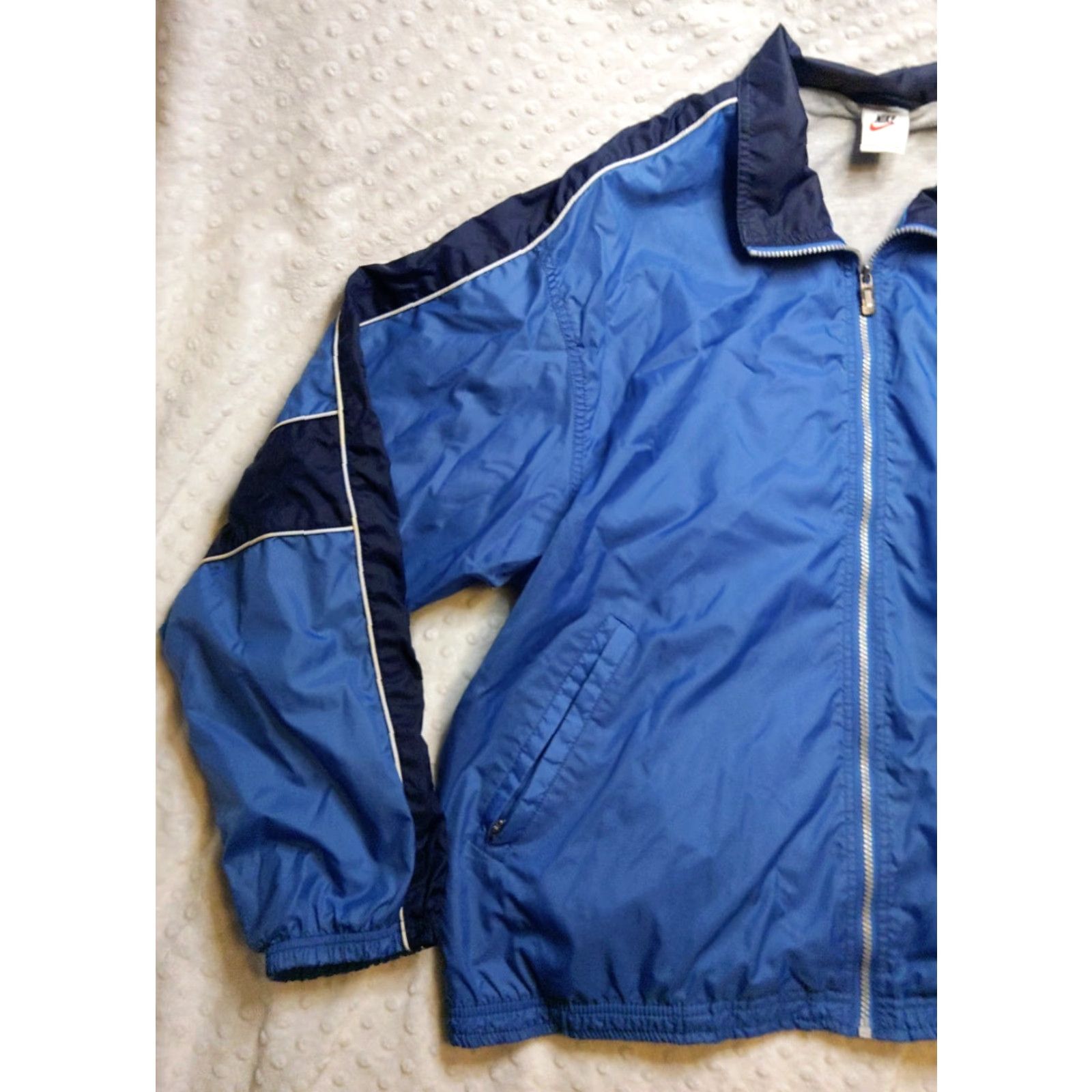 Nike Nike Windbreaker Jacket Mens Regular Large Blue 90s Vintage Logo Zipper Pockets Lightweight Full Zip Sports Retro Size US L / EU 52-54 / 3 - 3 Thumbnail