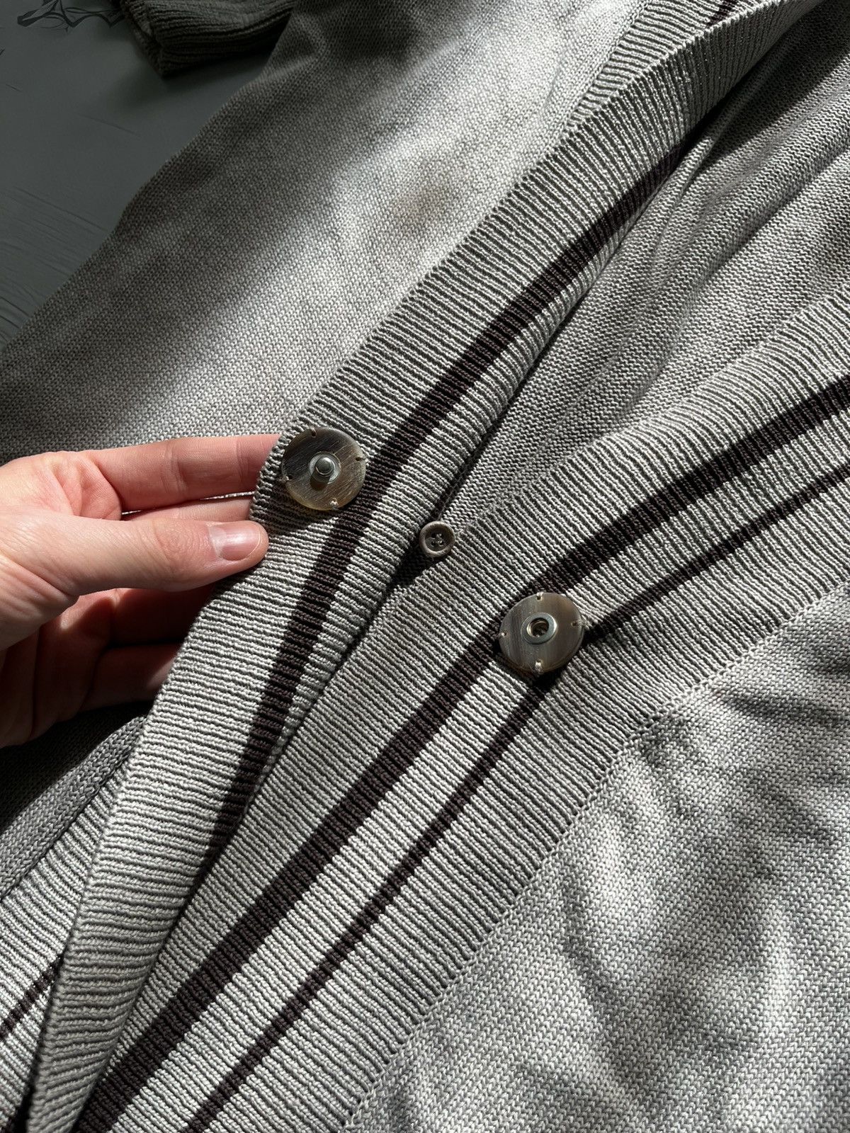 Brunello Cucinelli Brunello Cucinelli Beige Short Sleeve Button Long Cardigan Size M / US 6-8 / IT 42-44 - 4 Thumbnail