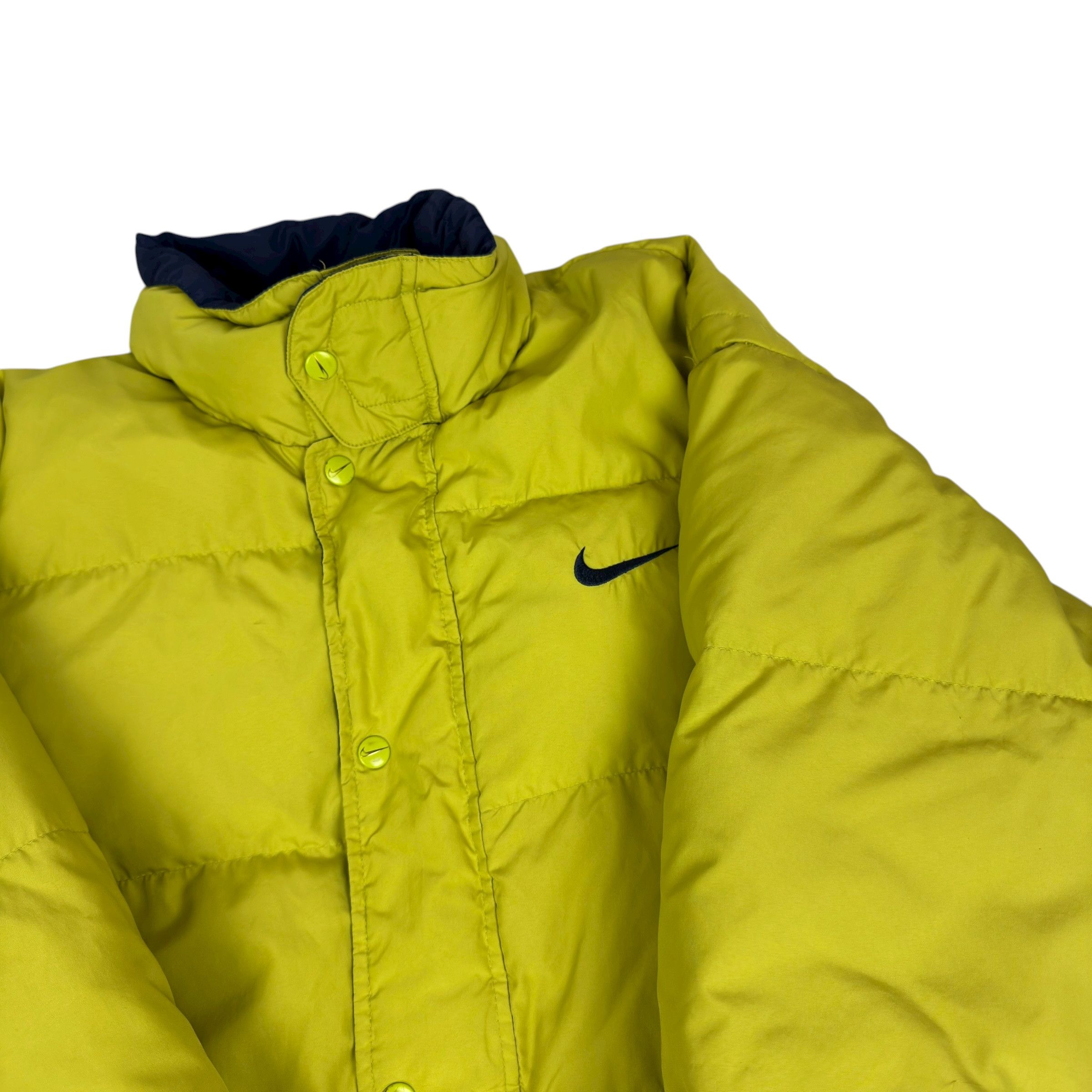 Nike Vintage Nike Mens Lime Green Swoosh Full Zip Puffer Jacket S Size US S / EU 44-46 / 1 - 4 Thumbnail