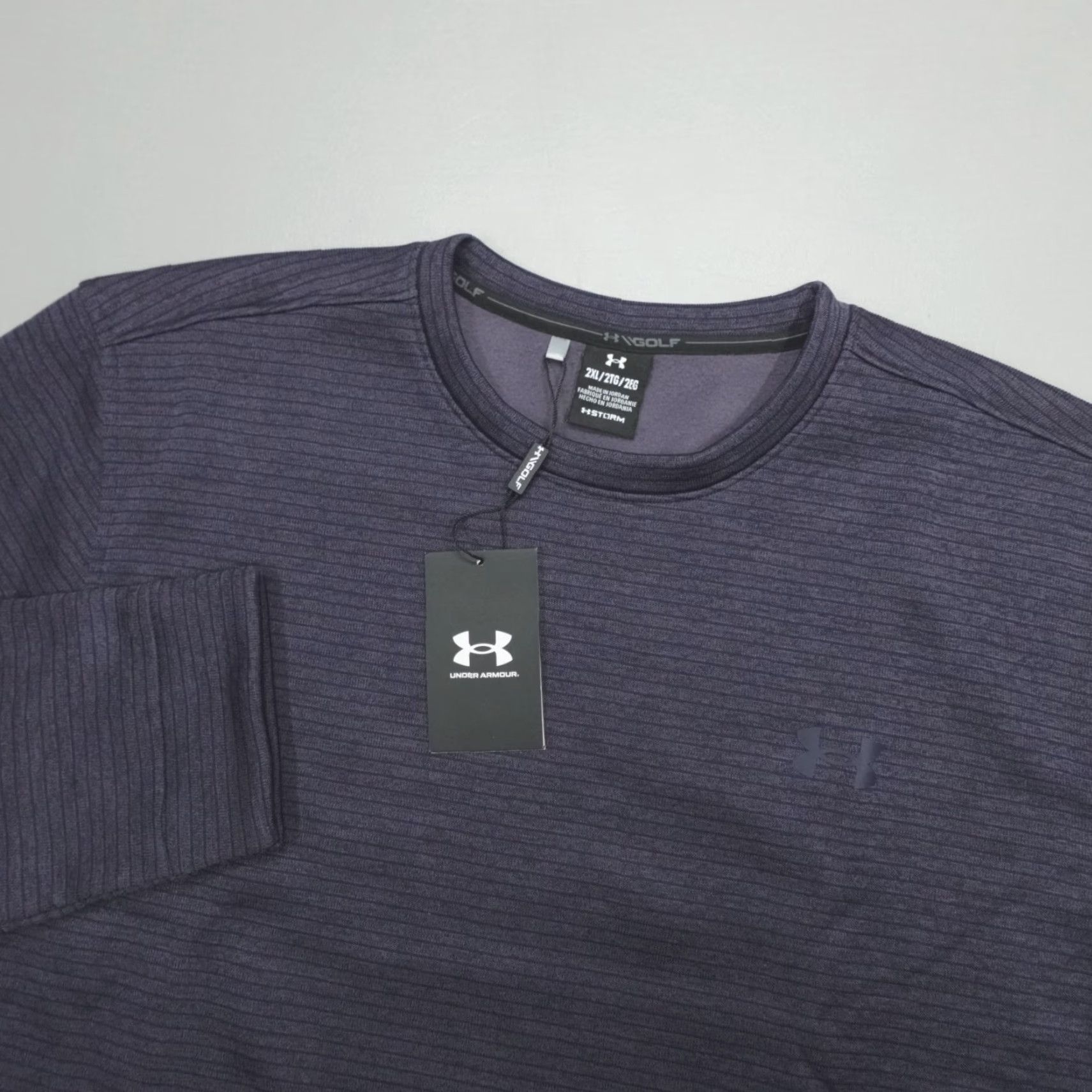 Under Armour Under Armour UA Golf Storm Fleece Sweater Mens 2XL Striped Sweatshirt Pullover Crew Neck Blue 1373675-410 Size US XXL / EU 58 / 5 - 2 Thumbnail
