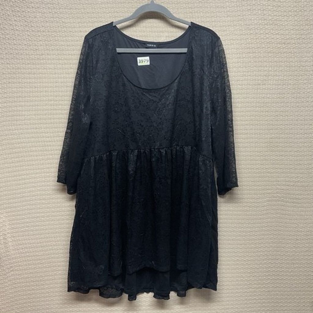 Torrid Torrid Lace Overlay 3/4 Sleeve Babydoll Blouse Tunic Women 3 Size ONE SIZE - 7 Thumbnail