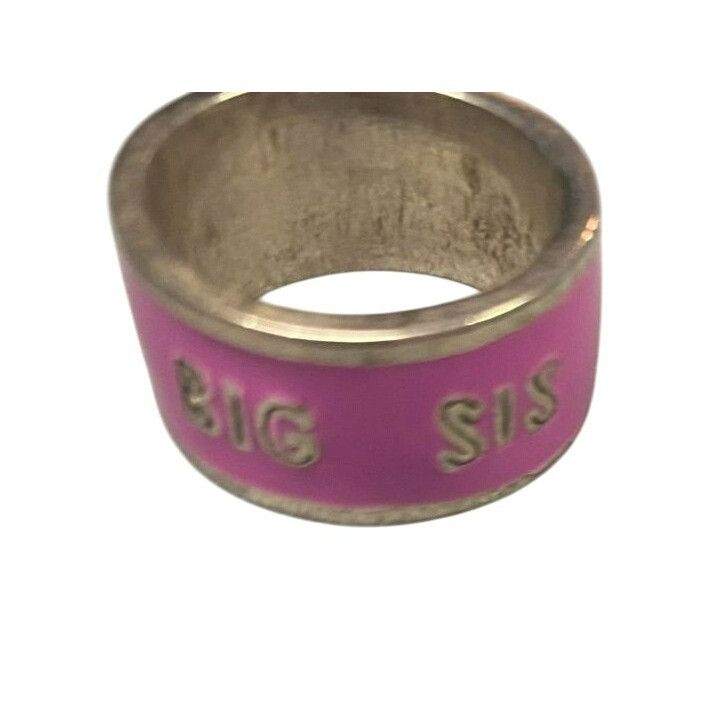 Other Big Sis Engraved Pink and Silver Tone Band Ring Size 6 Size ONE SIZE - 3 Thumbnail