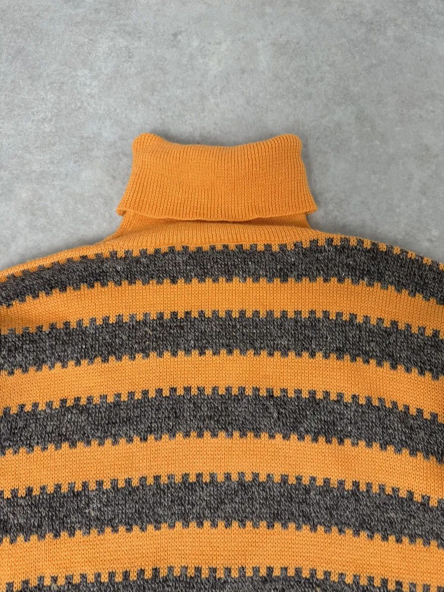 Emporio Armani 1980s Emporio Armani Orange & Grey Wool Turtleneck Sweater Size US S / EU 44-46 / 1 - 8 Thumbnail