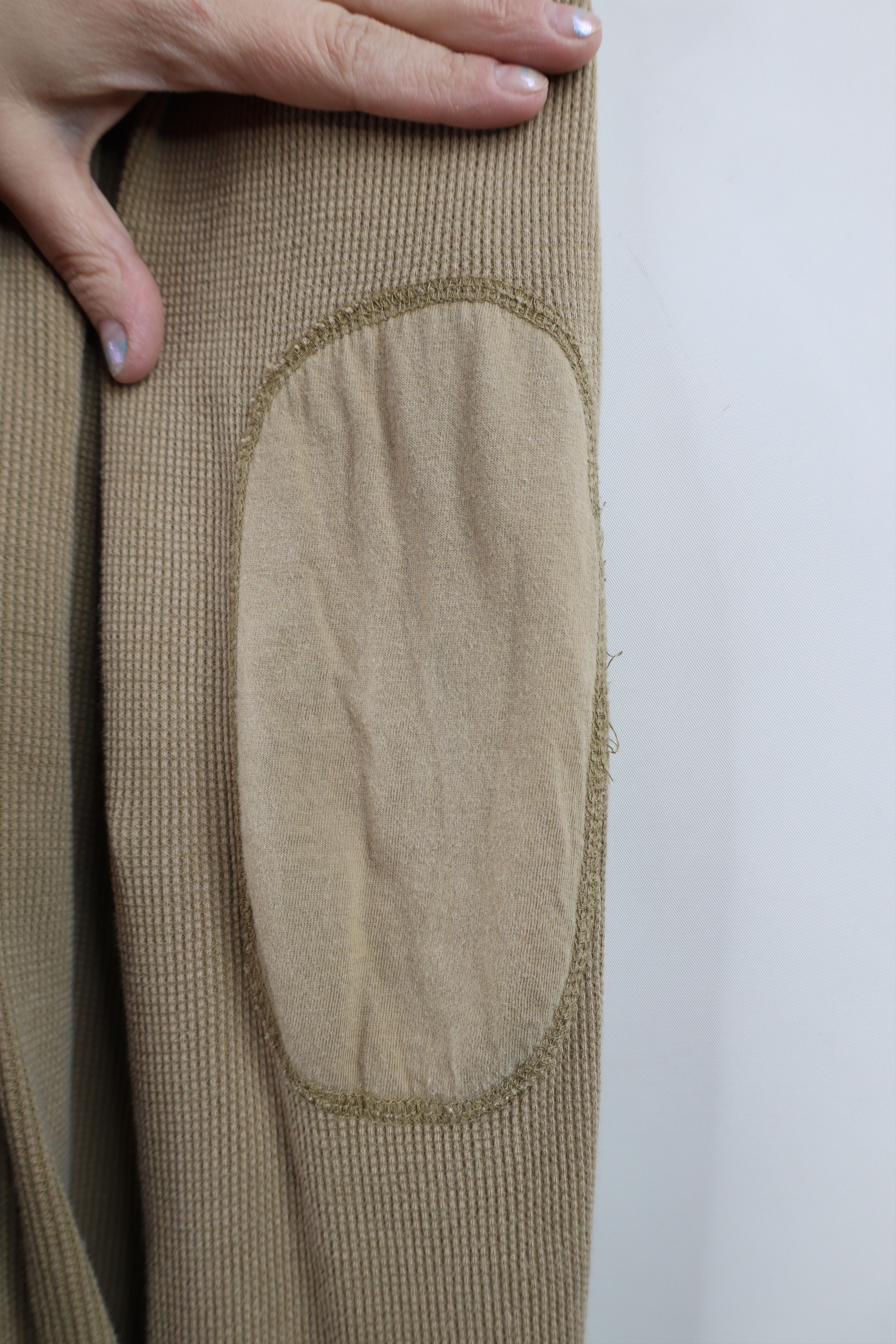 Nautica × Vintage Vintage Nautica Patch Thermal Waffle Knit T-Shirt Beige Size US L / EU 52-54 / 3 - 4 Thumbnail
