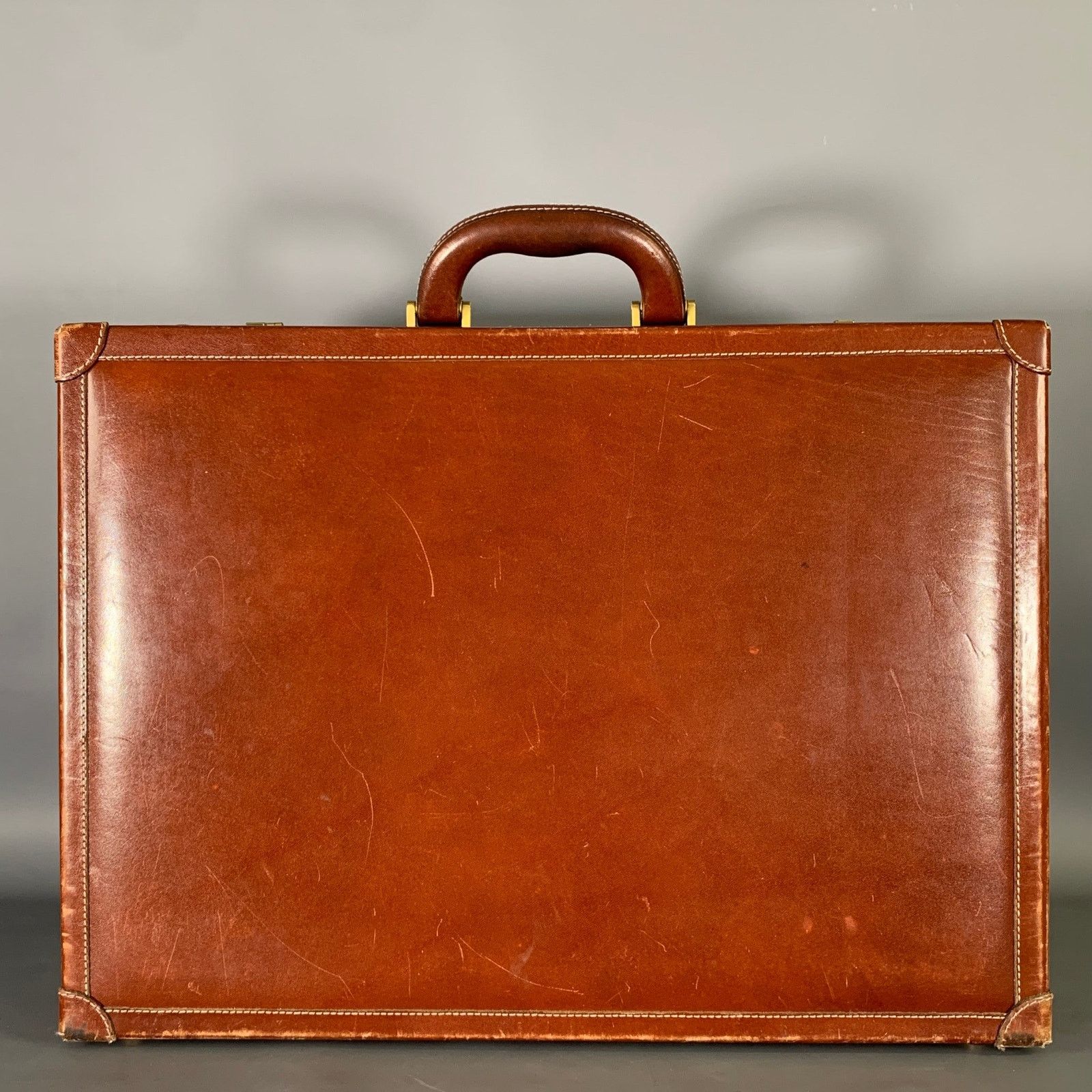 Bally BALLY Tan Brown Crackled Leather Briefcase Size ONE SIZE - 3 Thumbnail