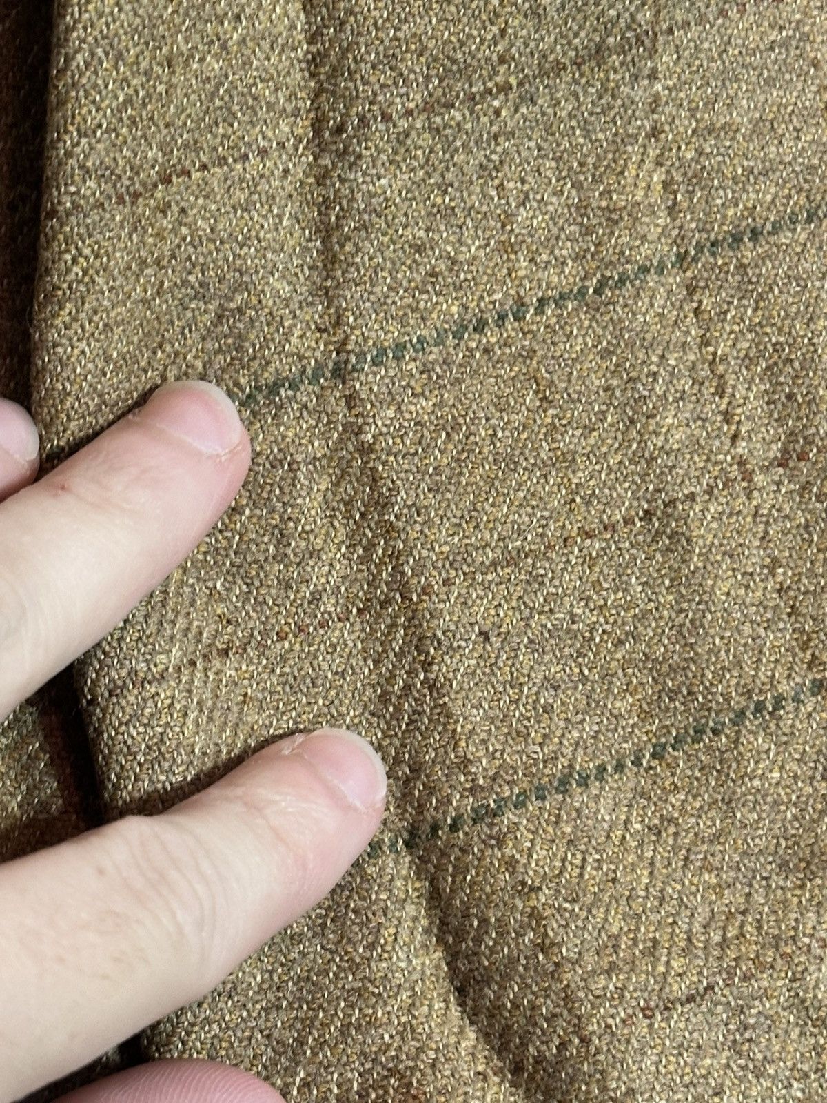 Bullock & Jones Vintage tan check heavy wool Italian cuffed pants Size US 35 - 3 Thumbnail