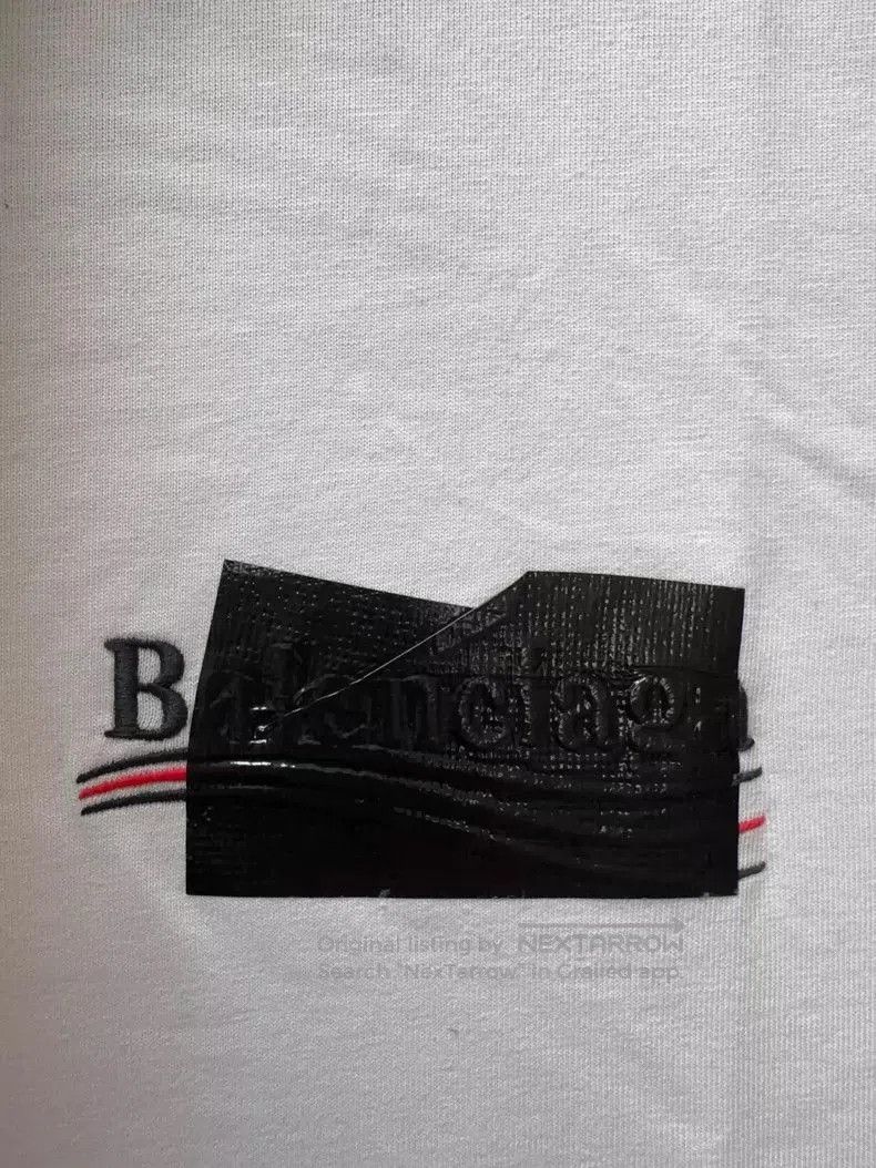 Balenciaga Balenciaga Logo Tape Wave Short Sleeve T-Shirt. Size US XXL / EU 58 / 5 - 7 Thumbnail