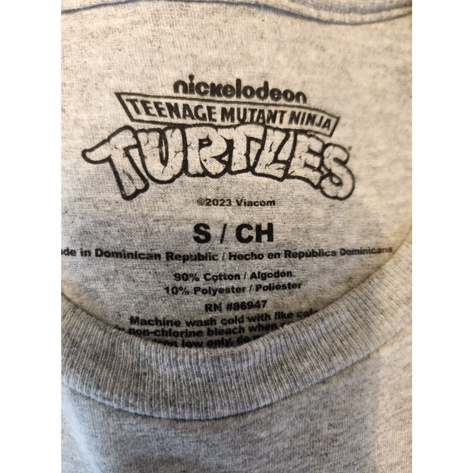 Nickelodeon NWT Nickelodeon TMNT Shirt Mens S Gray Short Sleeve Retro Crew Neck Cotton Blend Jersey 90s Cartoon Comics Graphic Print Easy Care Breathable Size US S / EU 44-46 / 1 - 2 Thumbnail