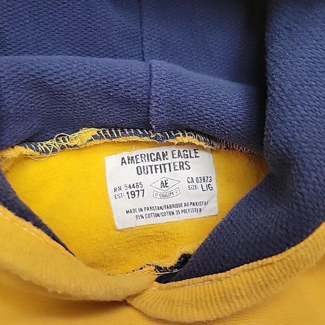 American Eagle Outfitters VINTAGE American Eagle Hoodie Mens L Gold Fleece Pullover Long Sleeve Logo Solid Cotton Casual 90s Mens Size US L / EU 52-54 / 3 - 4 Thumbnail