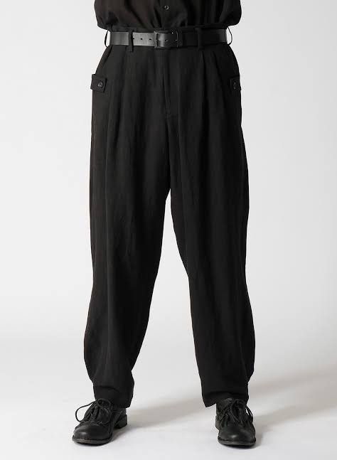 Yohji Yamamoto Yohji Yamamoto Pour Homme Linen/Rayon Tab Pants trouser wide Size US 30 / EU 46 - 1 Thumbnail