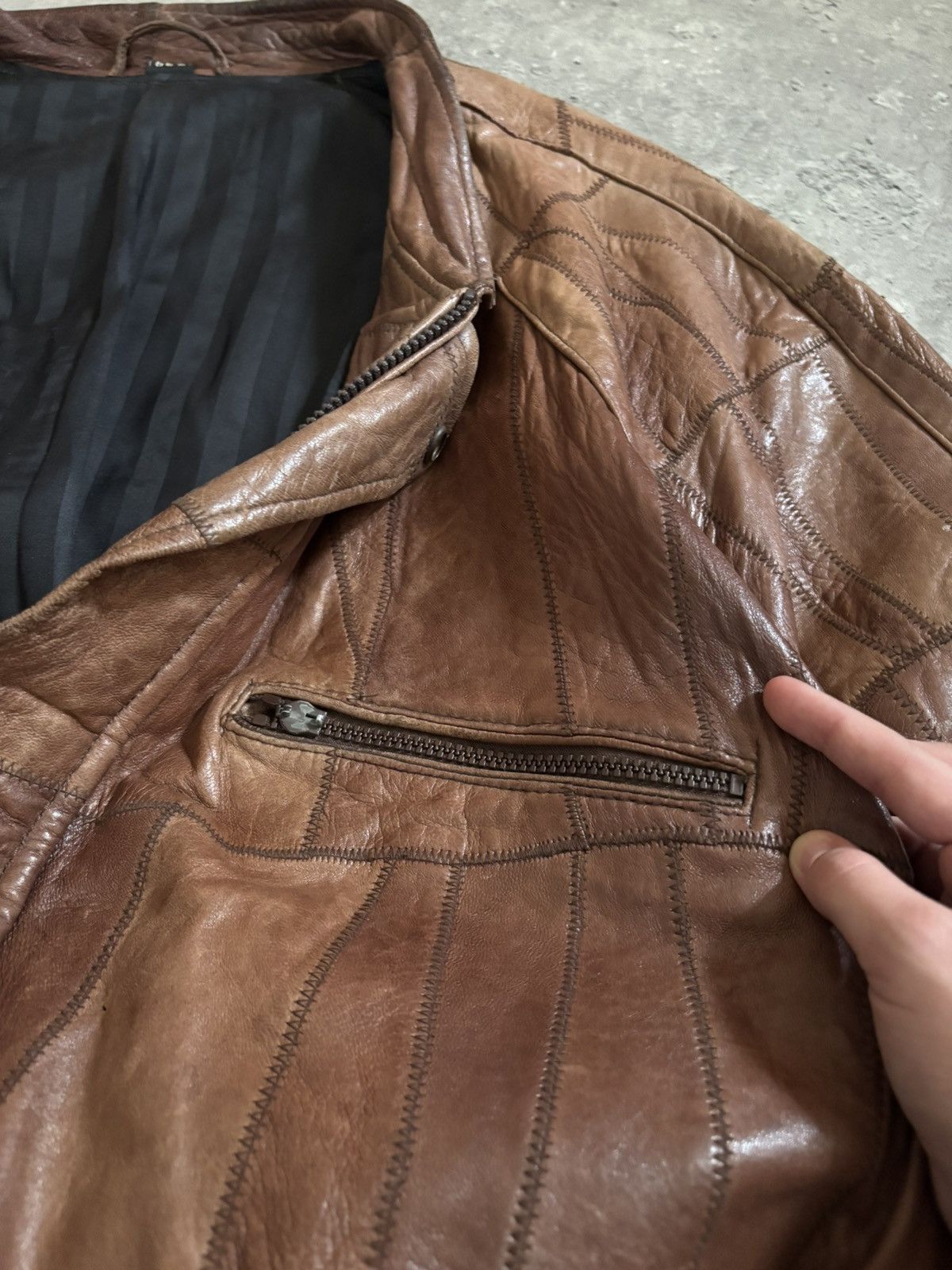 Vintage Real Leather Vintage Boxy Leather Jacket Y2K Streetwear L Size US L / EU 52-54 / 3 - 13 Thumbnail