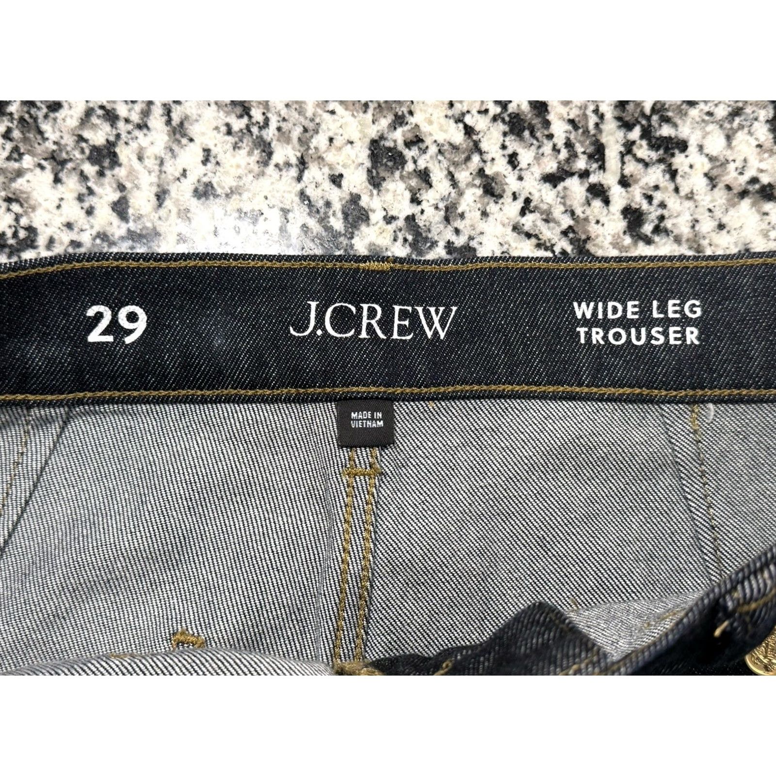 J.Crew J.CREW Wide Leg Sailor Denim Jeans 29 Blue 32in 5-Pocket High Rise Button Zip Womens Regular EUC Size 29" - 6 Thumbnail