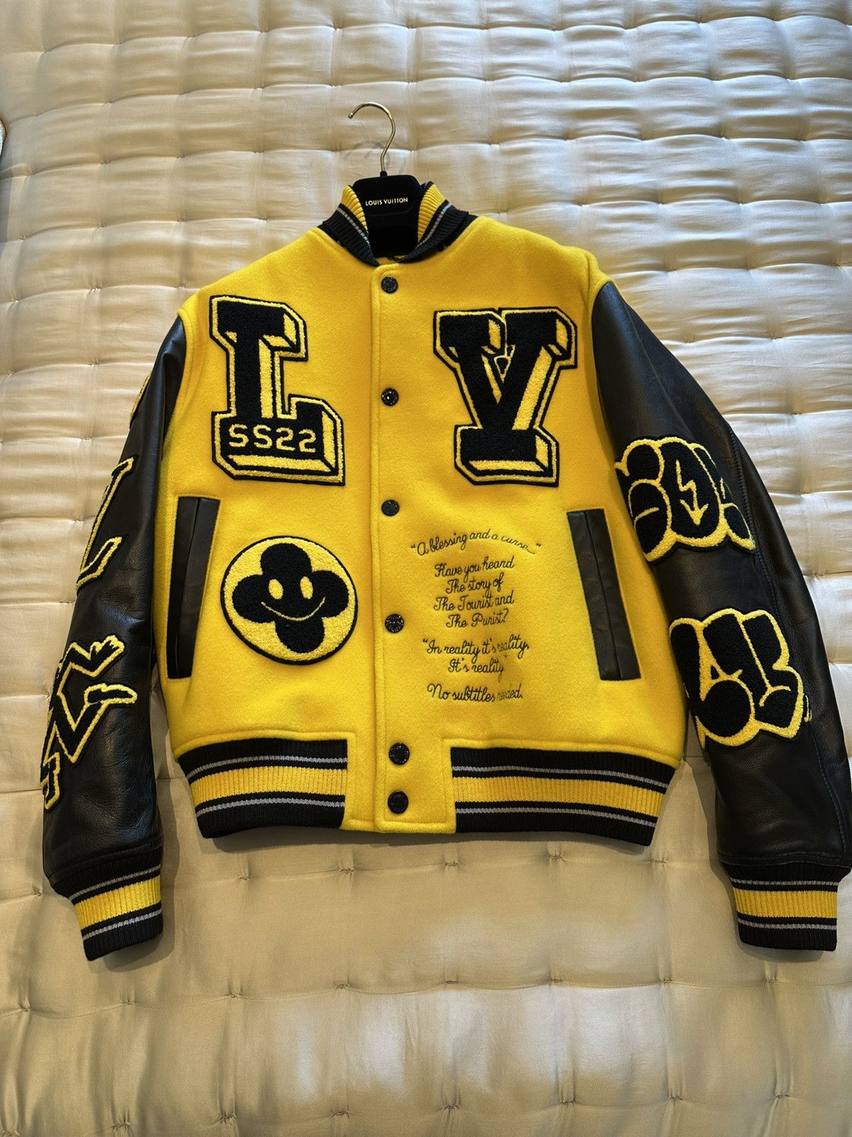 Louis Vuitton Leather Embroidered Varsity Jacket