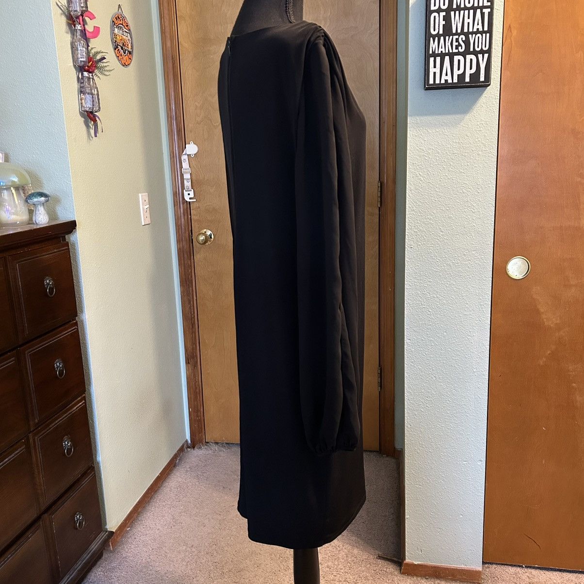 Other Ivanka Trump black shift dress sheer LS rhinestone accent 14 Size XL / US 12-14 / IT 48-50 - 2 Thumbnail