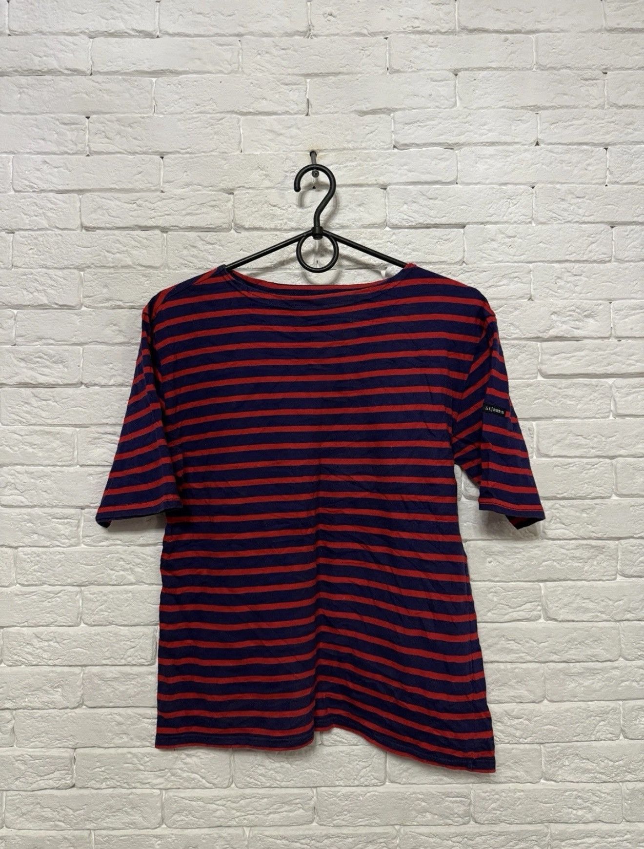 Saint James Vintage Saint James Red Stripped T-shirt 1/2 Sleeve France Size M / US 6-8 / IT 42-44 - 1 Thumbnail