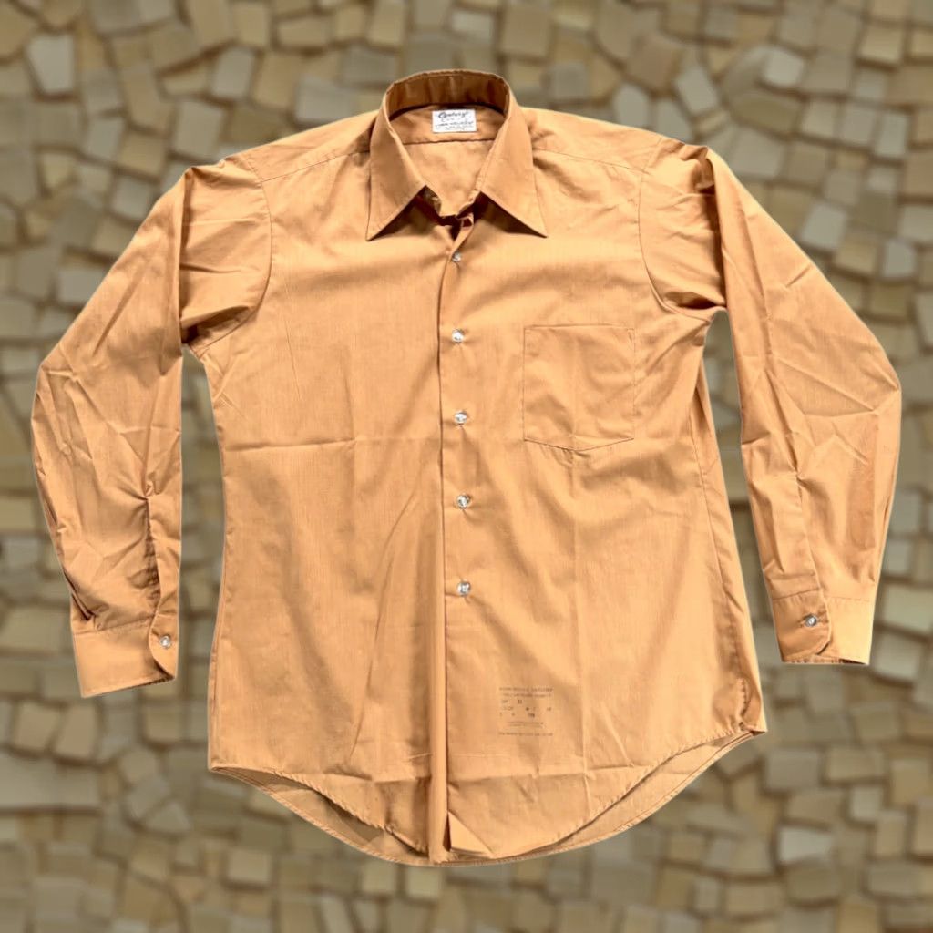 Van Heusen VINTAGE Van Heusen Shirt Men Brown 70s Century Dacron Button-Up Long Sleeve Size US M / EU 48-50 / 2 - 1 Thumbnail