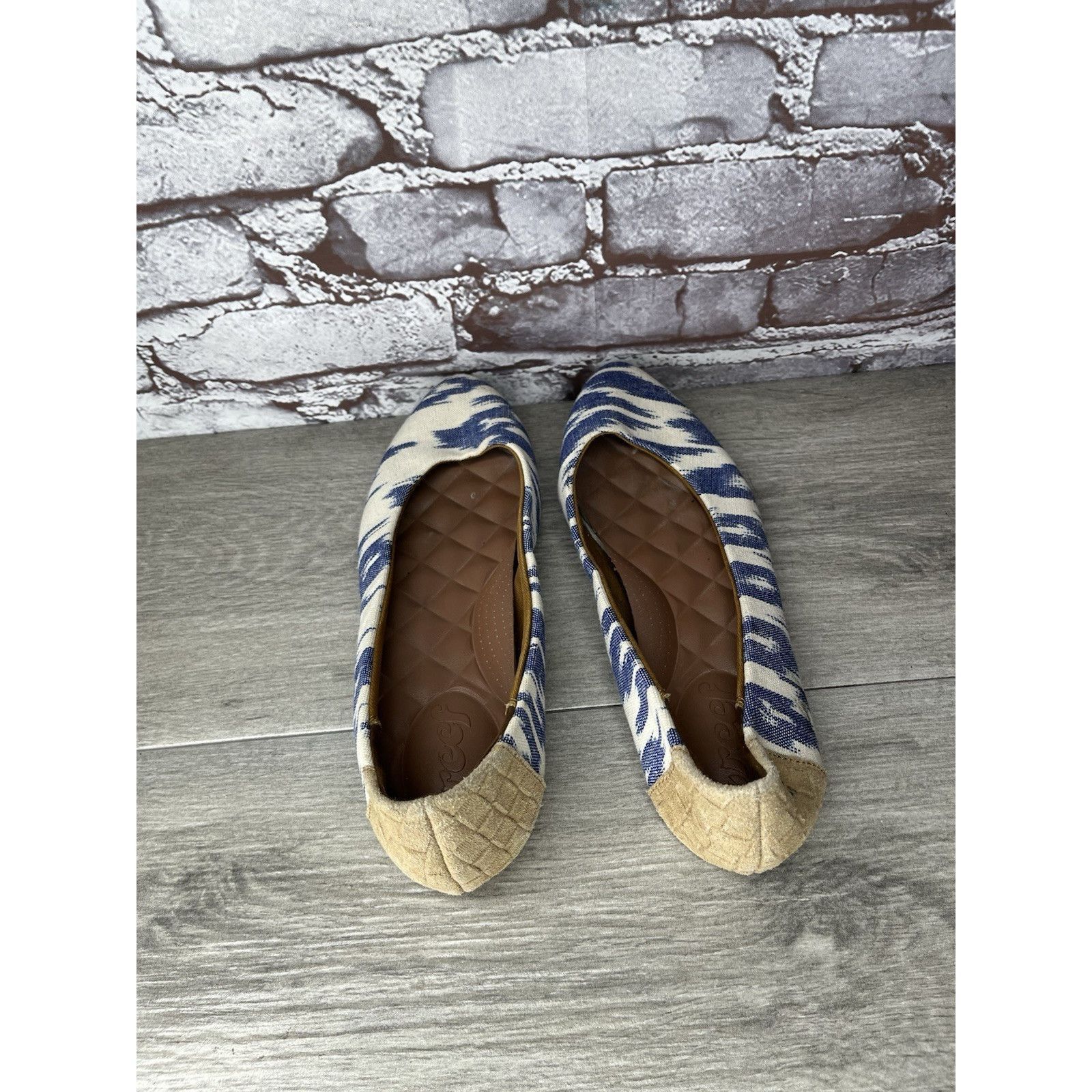 REEF Reef Bochica 2 Canvas Blue White Pointed Toe Ballet Flats Wo Size US 8.5 / IT 38.5 - 6 Thumbnail