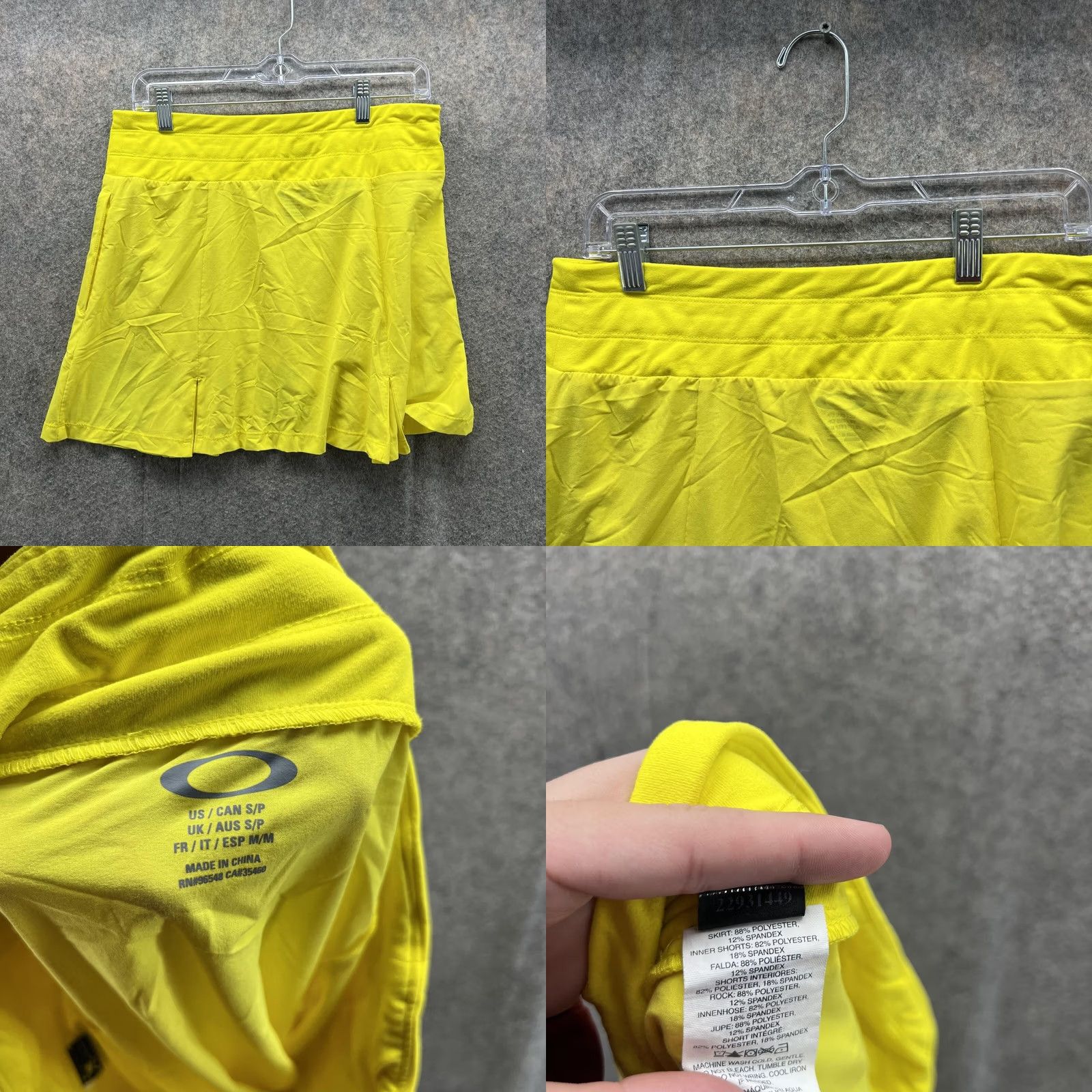 Oakley Oakley Skort Women Small Yellow Athletic Training Gym Polyester Blended Fabric Short Skirt Size 28" / US 6 / IT 42 - 8 Thumbnail