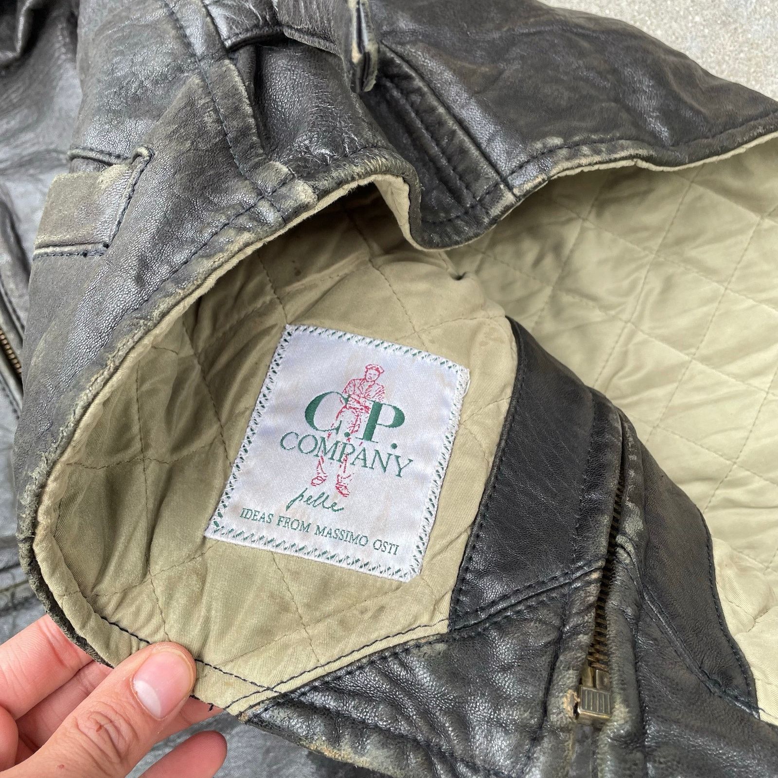 C.P. Company C.P. Company Massimo Osti Pelle Leather Jacket Black Mens L Size US L / EU 52-54 / 3 - 7 Thumbnail
