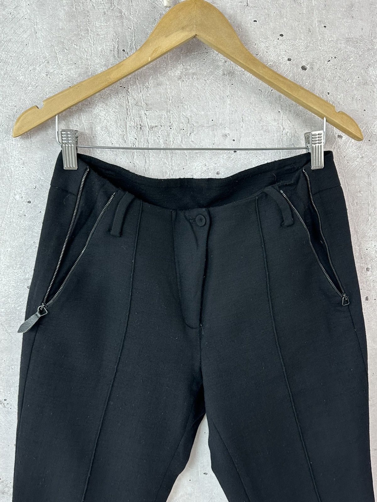 Annette Gortz Annette Gortz Black Cropped Zip Pocket Wool Women’s Pants Size 26" / US 2 / IT 38 - 4 Thumbnail