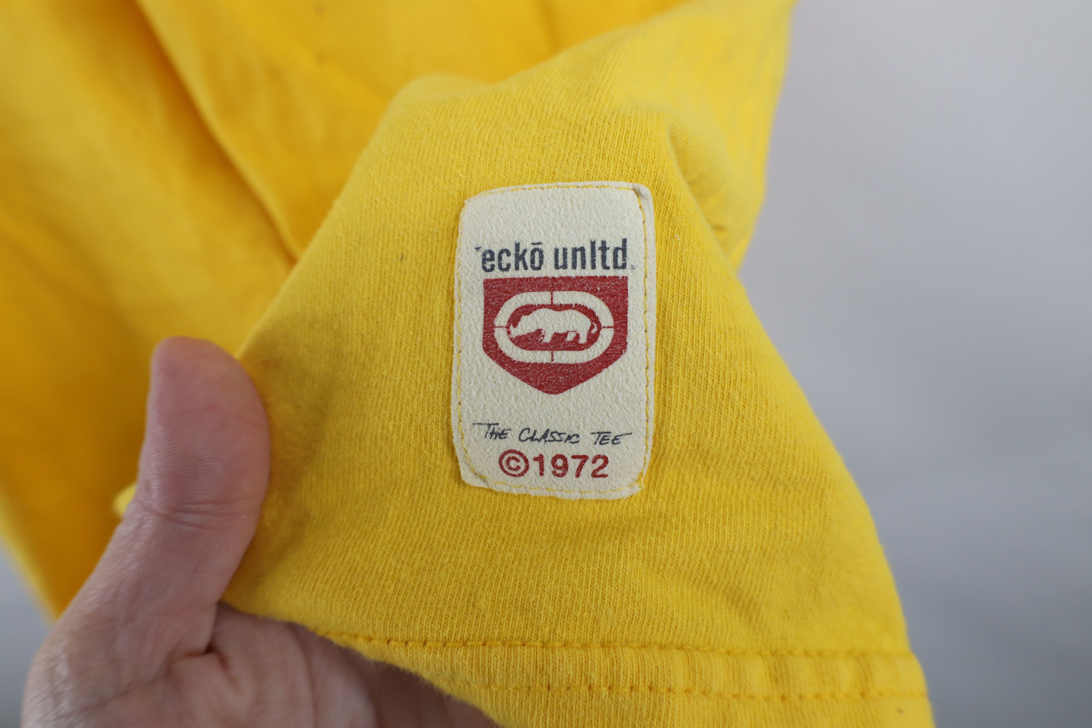 Ecko Unltd. × Vintage Vintage 90s Y2K Ecko Spell Out Baggy Fit T-Shirt Yellow Size US L / EU 52-54 / 3 - 10 Thumbnail