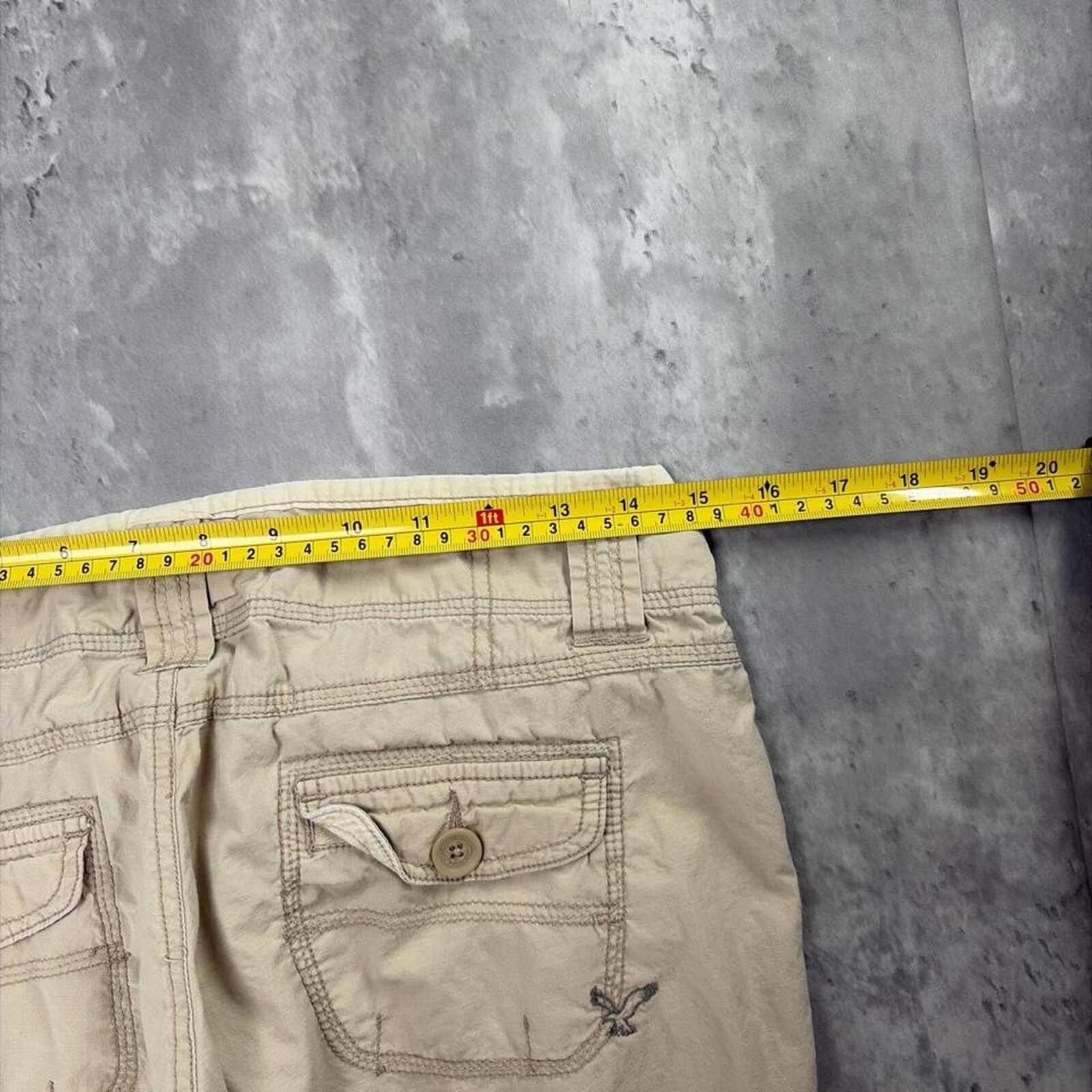 American Eagle Outfitters Y2K Beige American Eagle Grunge Gothic Capri Shorts Size 27" / US 4 / IT 40 - 6 Thumbnail
