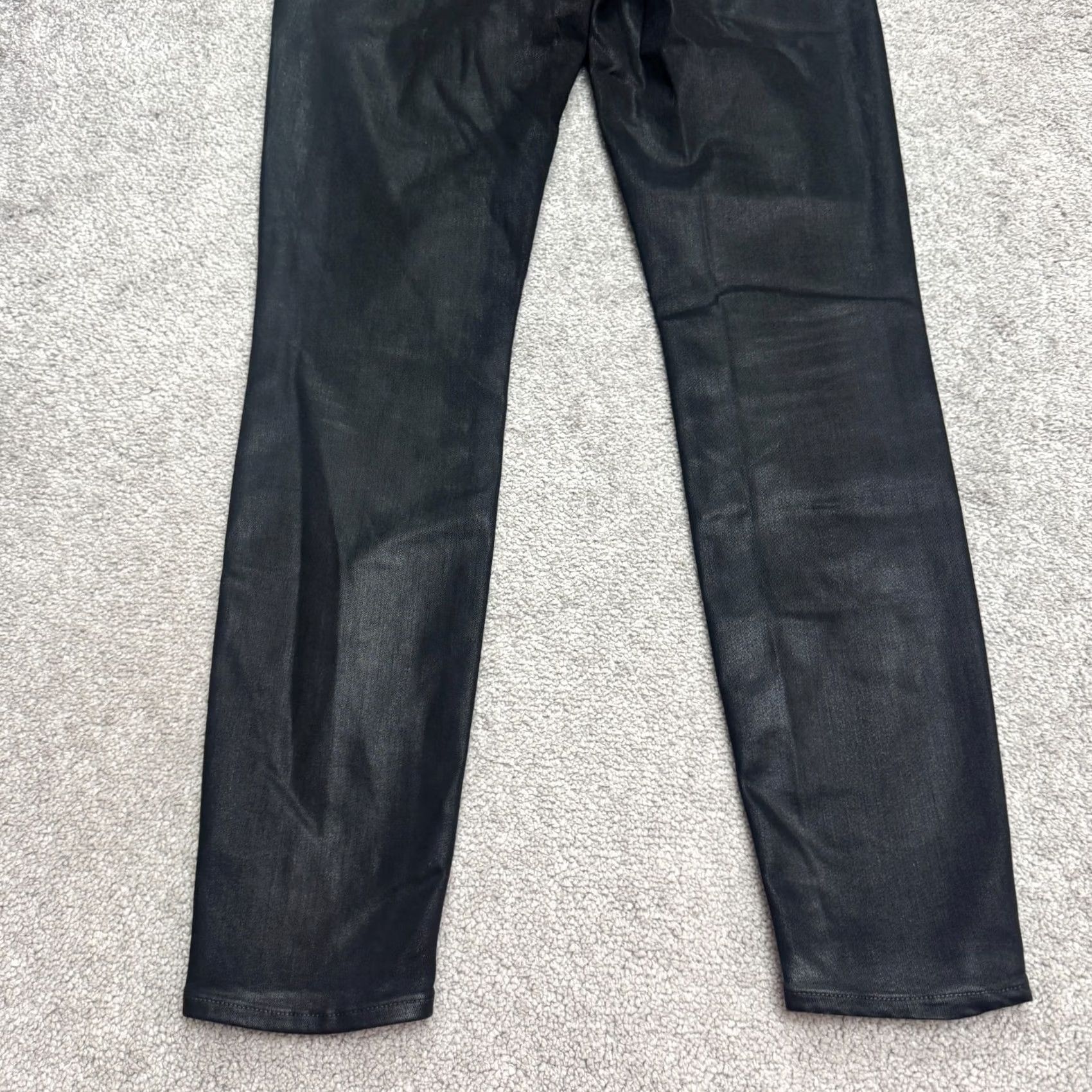 Paige Paige Emmie Ultra Skinny Jeans Womens 30 Black Coated Button Fly Stretch Denim Size 30" / US 8 / IT 44 - 4 Thumbnail