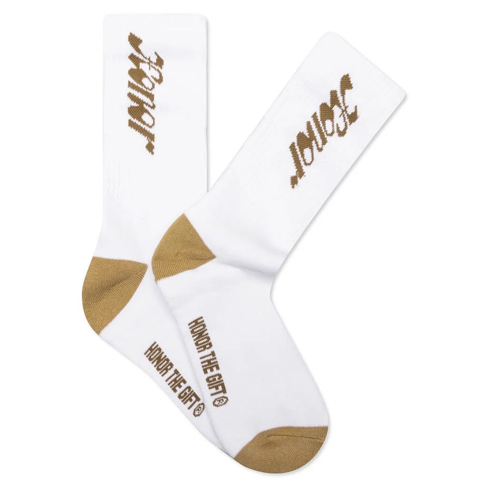 Honor the Gift Honor The Gift Men's Crew Socks in Mustard/White Size ONE SIZE - 1 Thumbnail