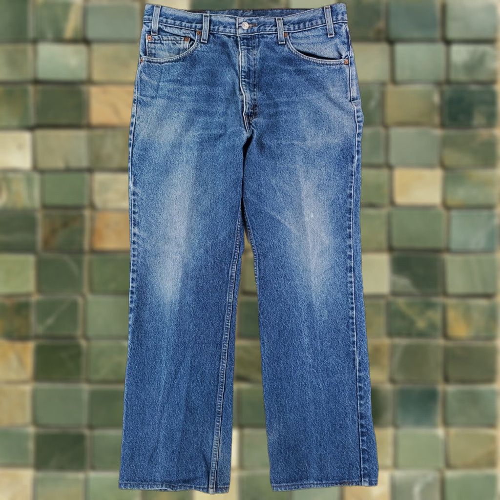 Levi's Levi's 517 Jeans Blue Whiskering Faded Hemmed Mens 36 x 34 36 x 30 Actual Bootcut Jeans Men Blue 517 Size US 36 / EU 52 - 1 Thumbnail