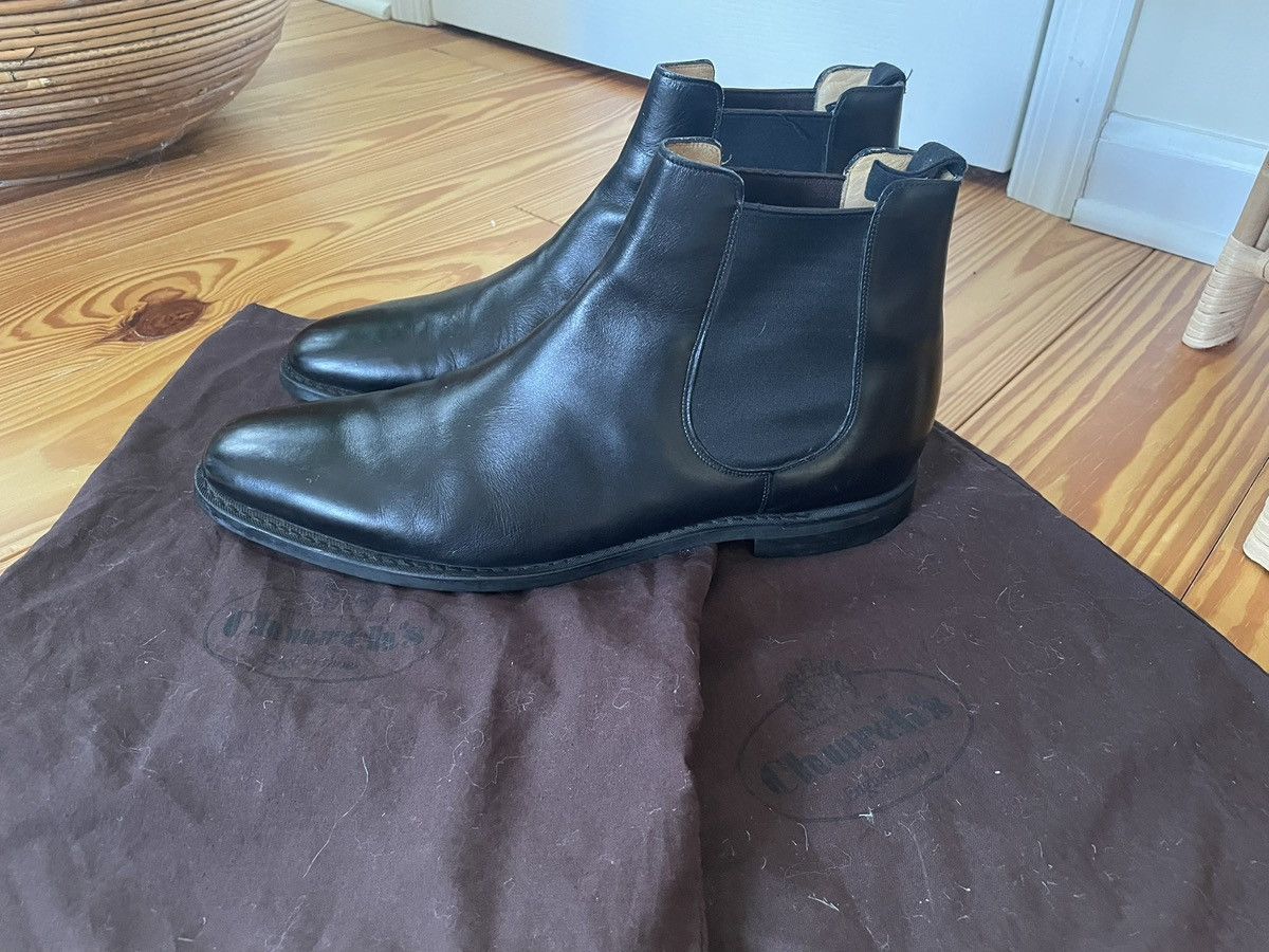 Church's Classic “Ely" Black Leather Chelsea Boots Size 105F / 10.5D Size US 11 / EU 44 - 1 Thumbnail