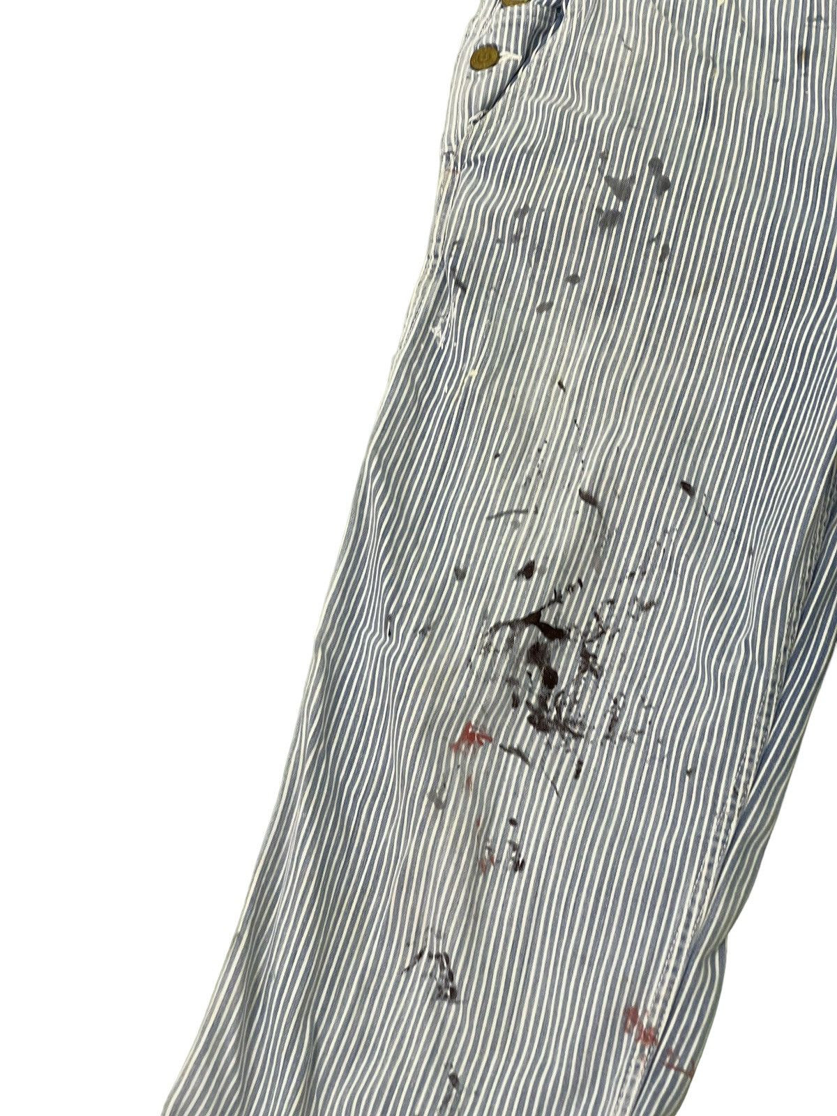 Edwin Hickory Overalls Vtg 90s Edwin Japan Paint Splashed 7🟦3 Size US 35 - 6 Thumbnail