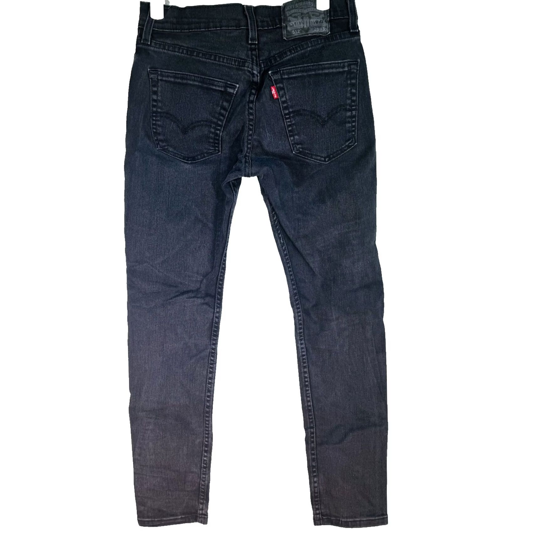 Levi's Levi's 512 Jeans Slim Tapered Black Dark Wash Mens 28x28 Denim Stretch Zip Fly Pockets Size US 28 / EU 44 - 2 Thumbnail