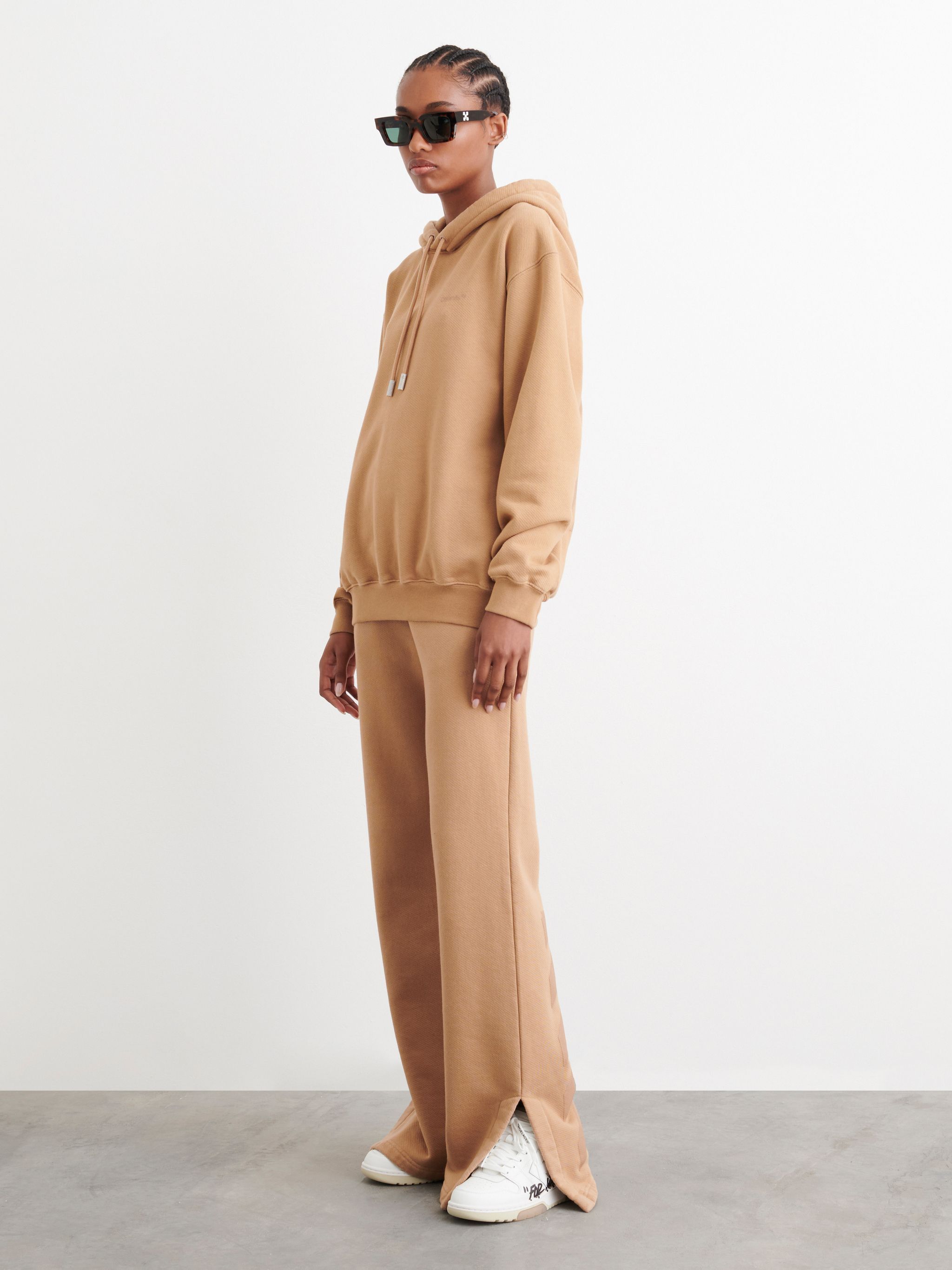 Off-White o1gr1nt1124 Diag Pkt Regular Hoodie in Camel Size S / US 4 / IT 40 - 4 Thumbnail