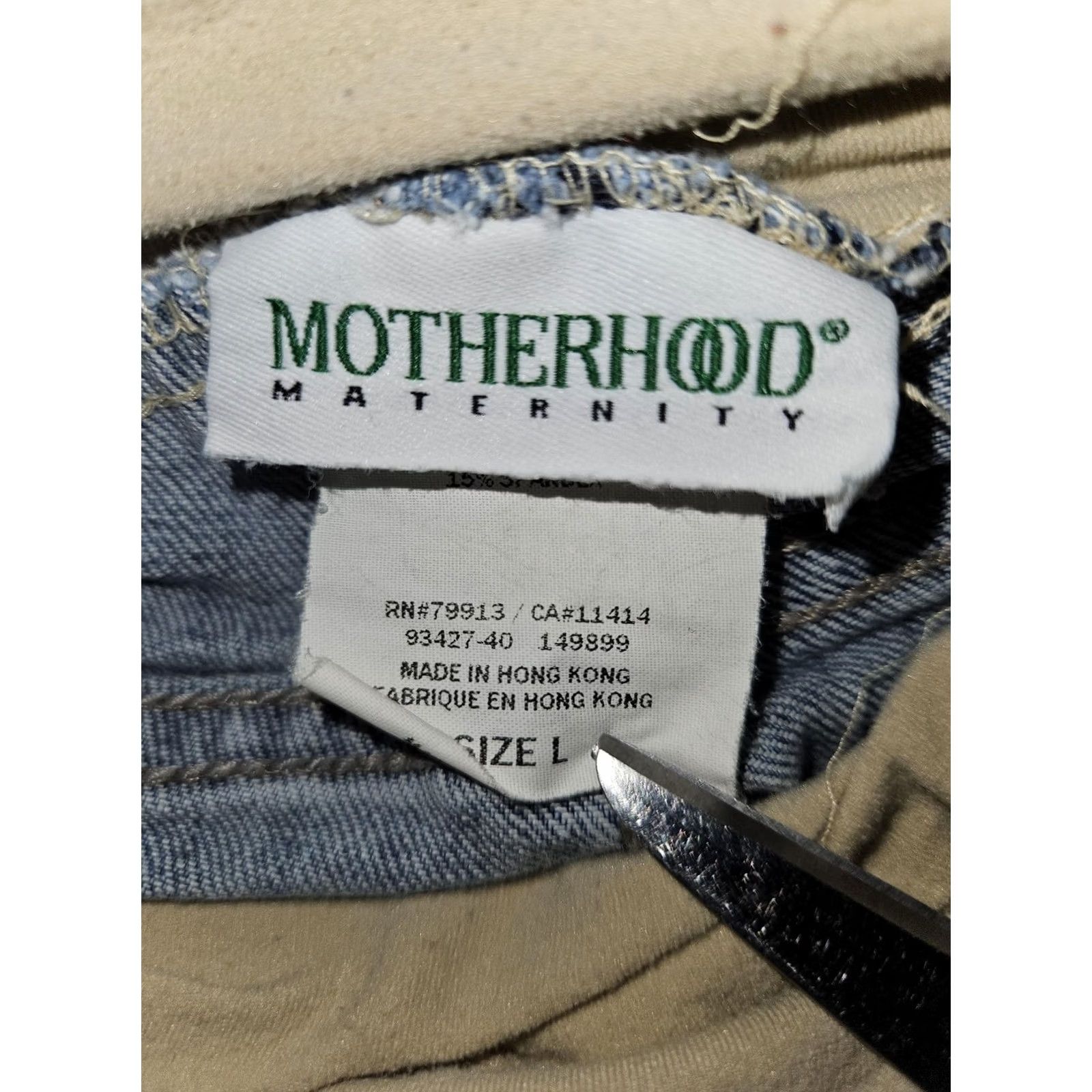 Vintage VINTAGE? No. Motherhood Maternity Jeans Womens L Light Blue Over Belly Bootcut Stretch Denim Shirt? Size 36" / US 14 / IT 50 - 2 Thumbnail