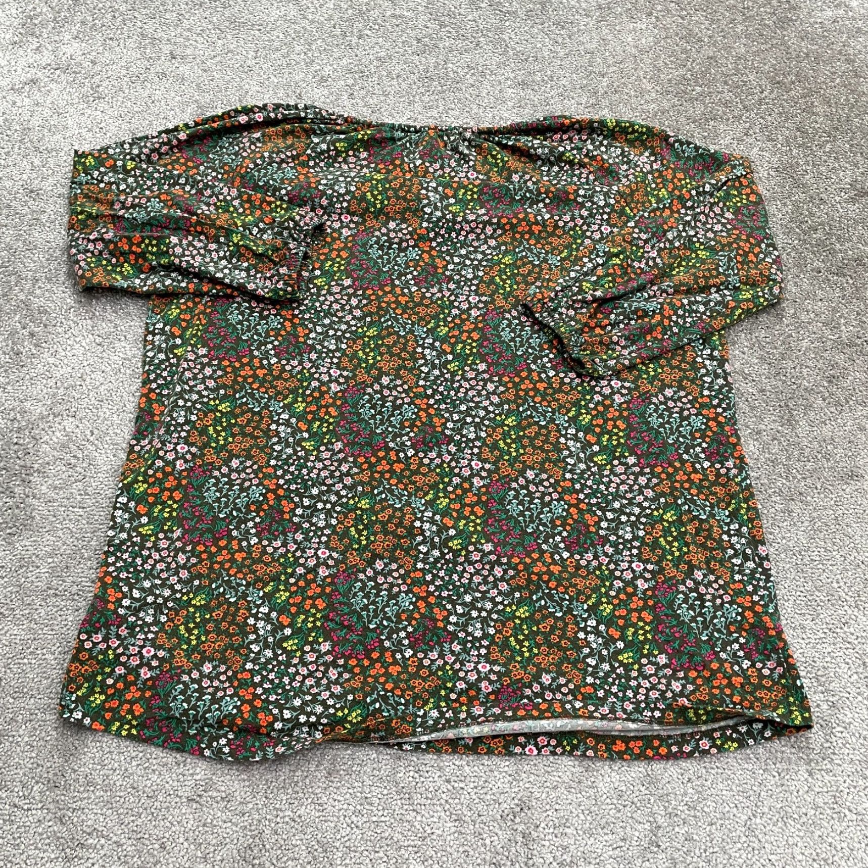 Lands' End Lands' End Floral Blouse Womens XL Multicolor Long Sleeve V-Neck Tie Casual Top Size XL / US 12-14 / IT 48-50 - 2 Thumbnail