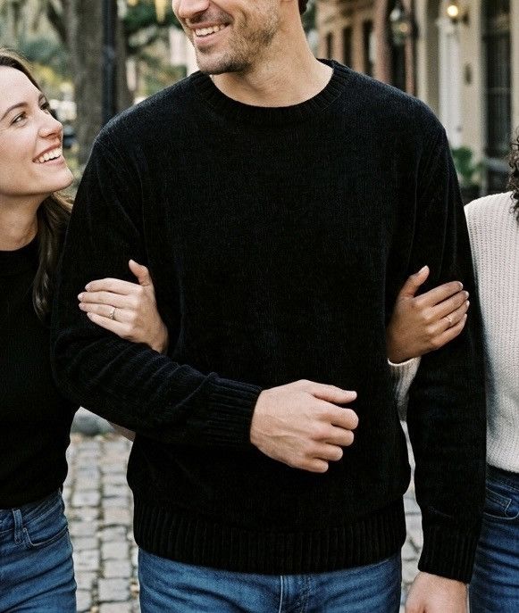 Nautica Nautica Black Essential Crewneck Sweater Soft Cotton Blend Size US L / EU 52-54 / 3 - 1 Thumbnail